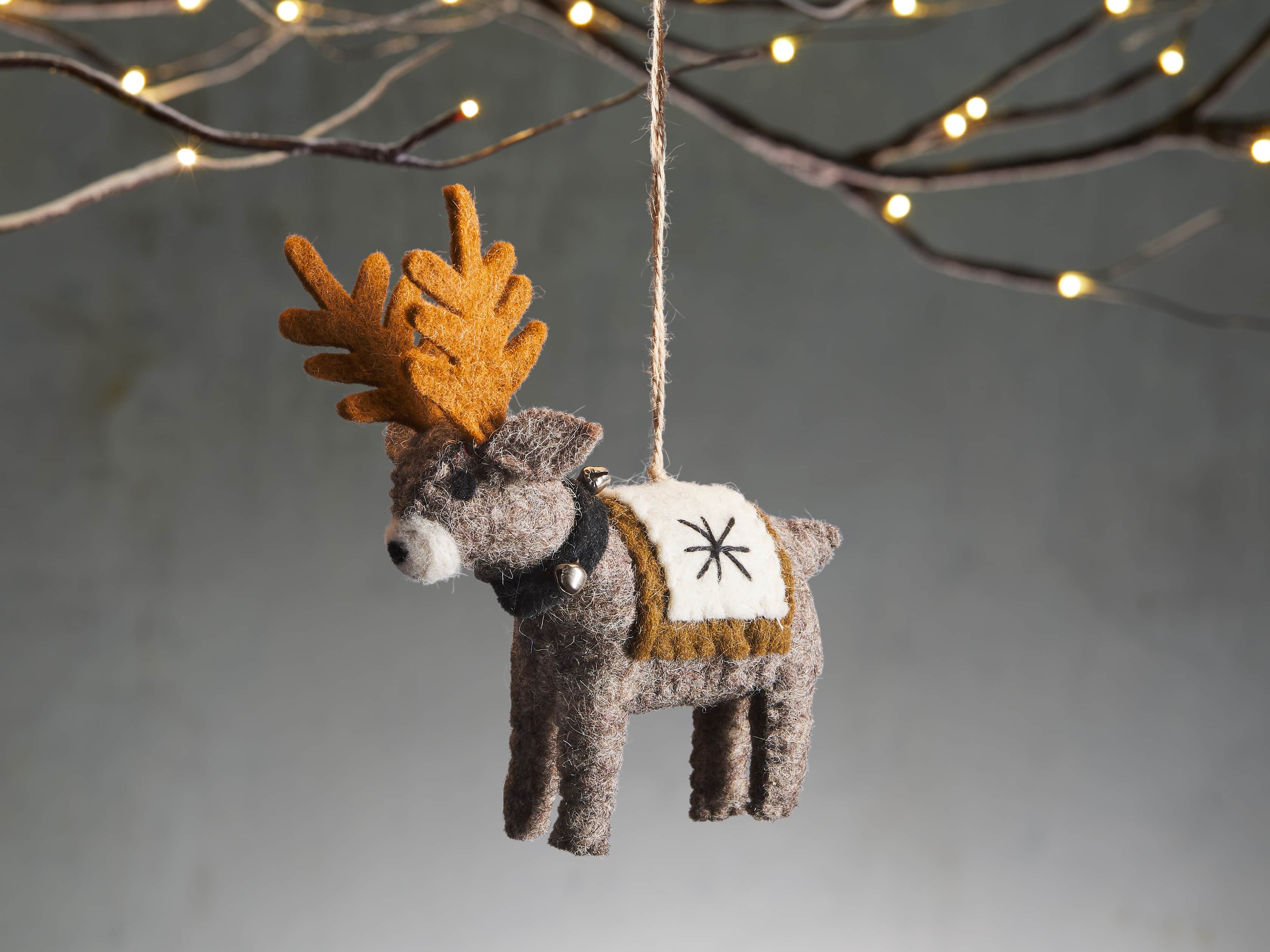 Wool Reindeer Ornament (Set of 6), slide 1 of 2