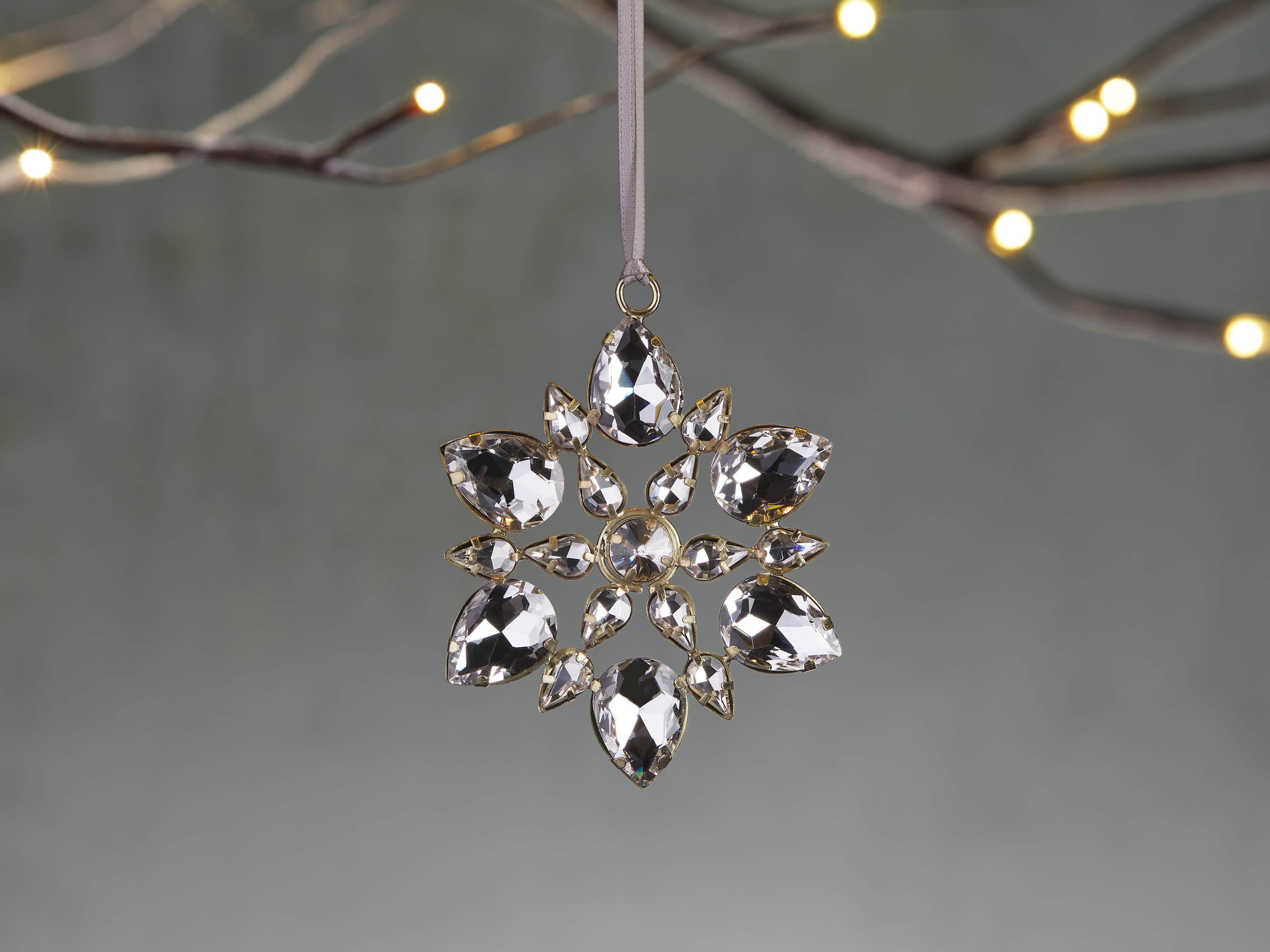 Small Rhinestone Snowflake Ornaments (set of 4), slide 1 of 3