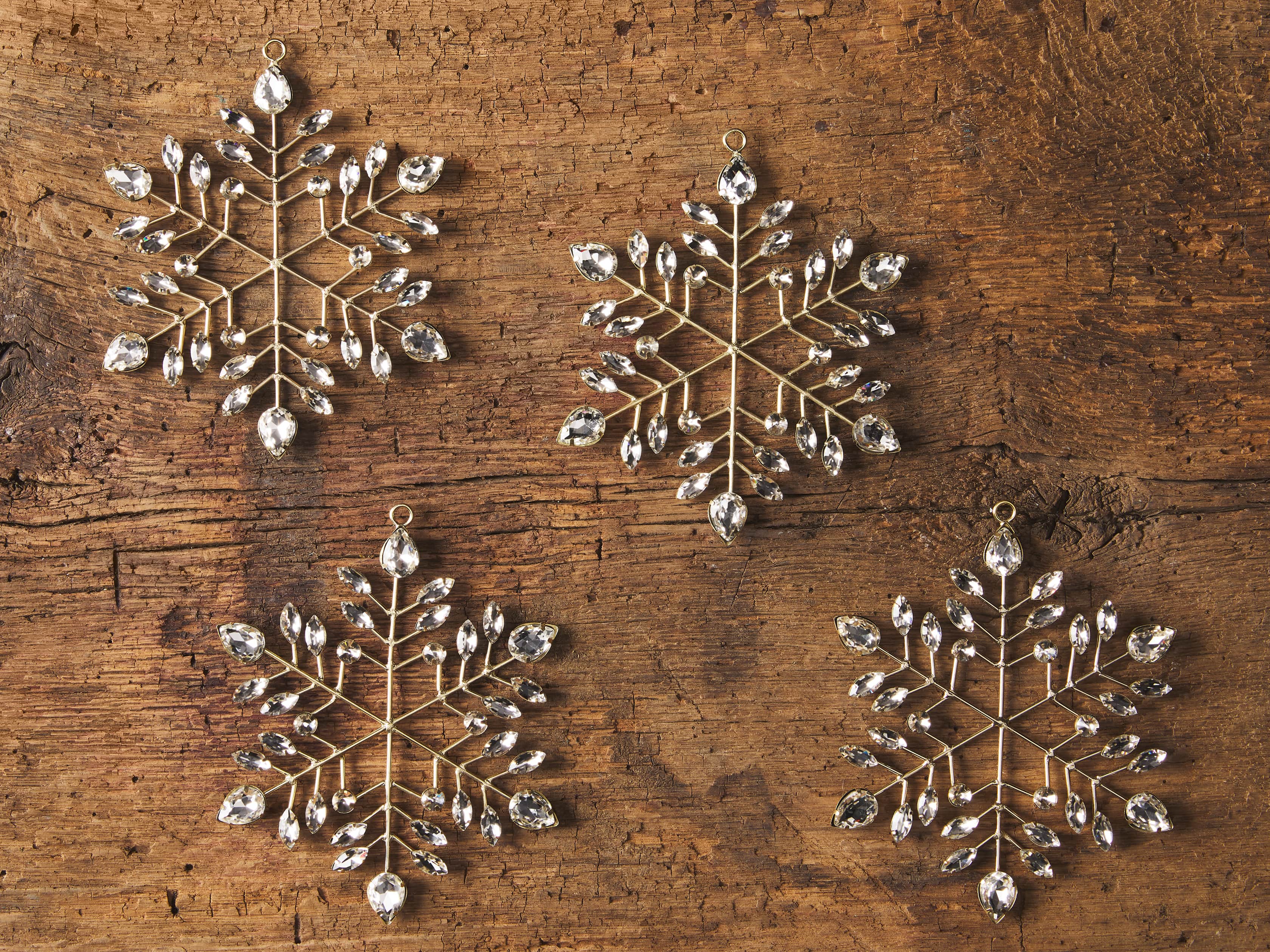 Brass Snowflake Ornament (Set of 4), slide 2 of 2