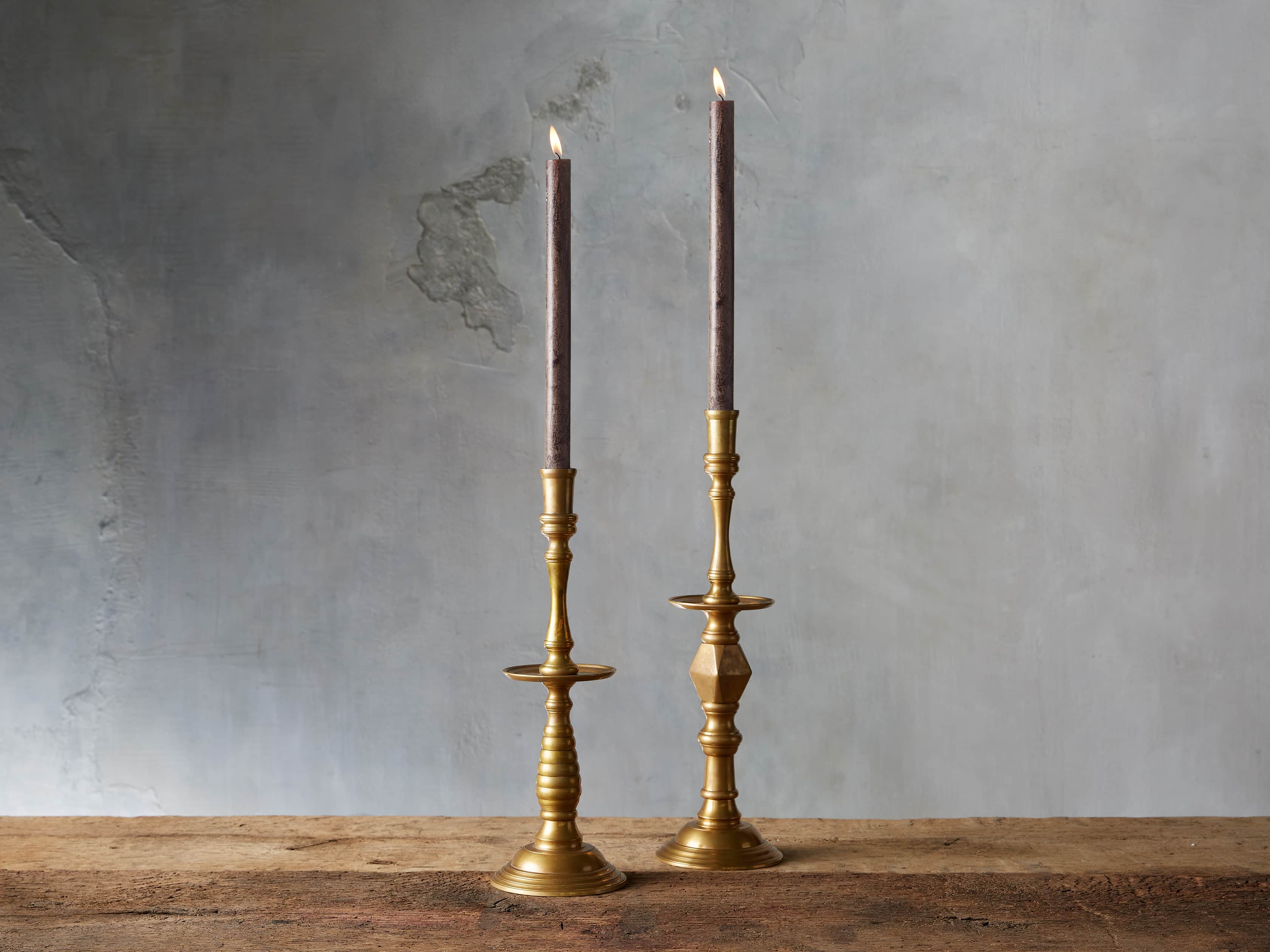 S/2 Rustic Tapers in Chocolate, slide 1 of 2