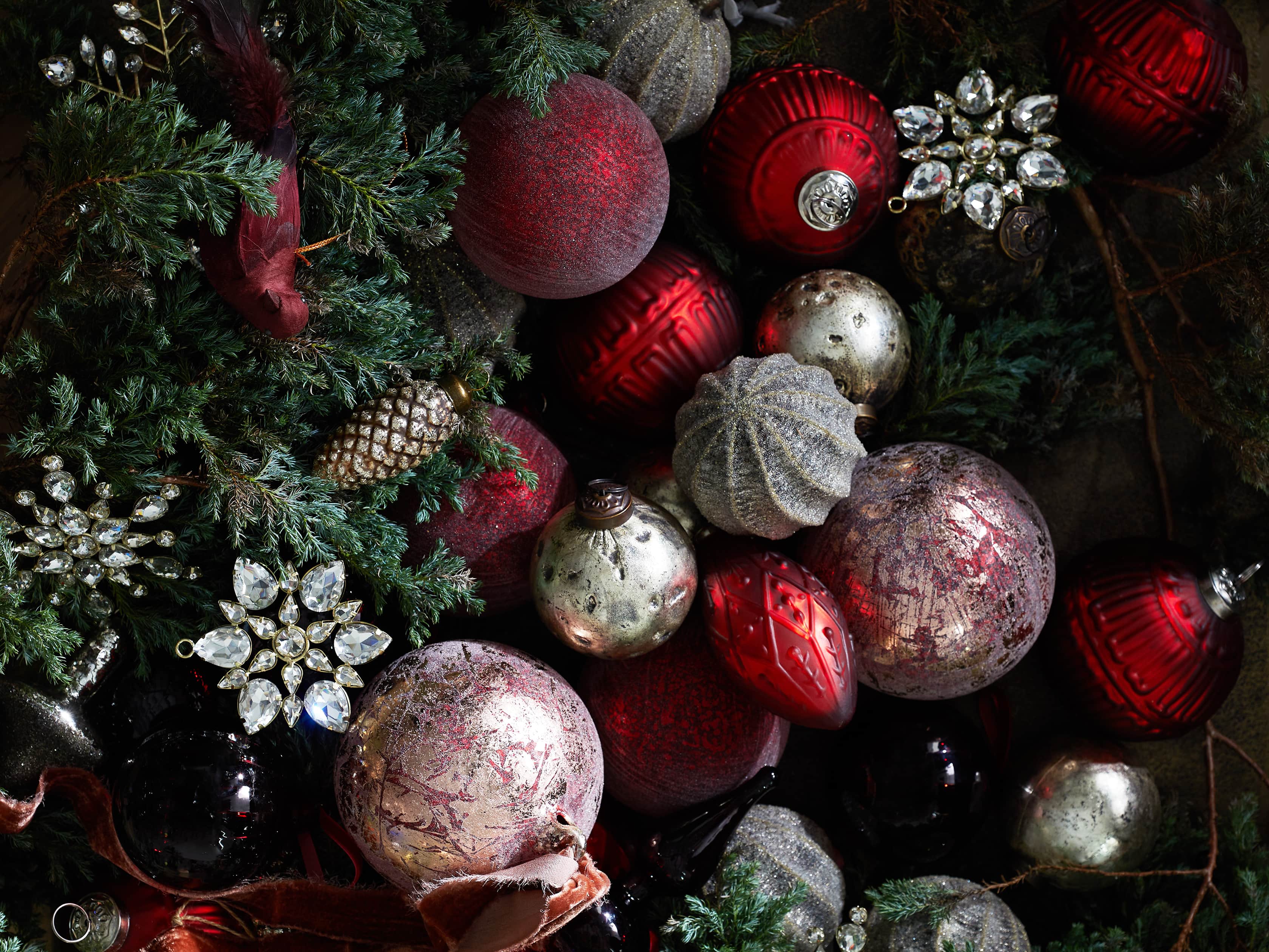 Mixed Metal Iced Ornament (Set of 6), slide 3 of 4