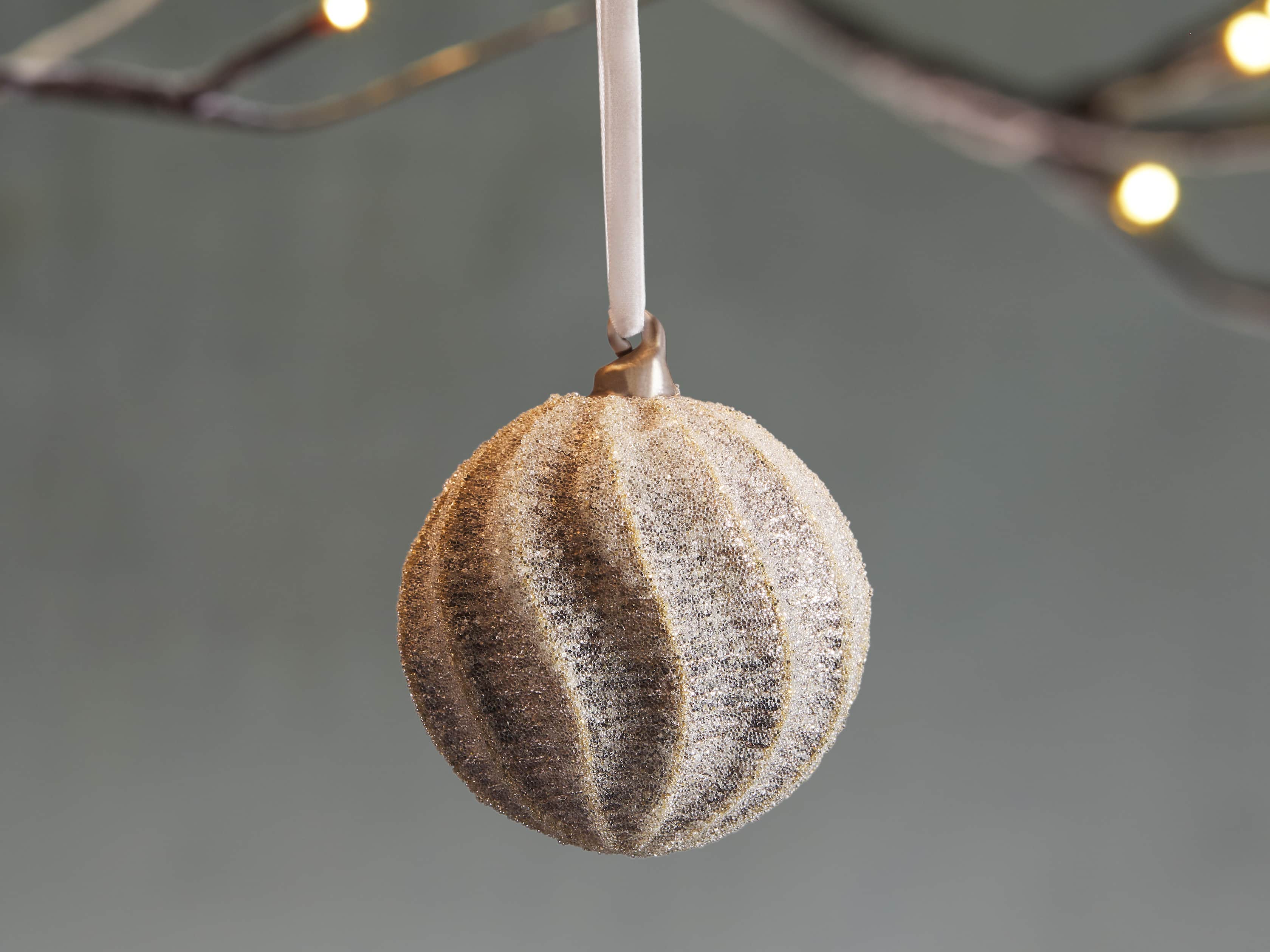 Mixed Metal Iced Ornament (Set of 6), slide 1 of 4