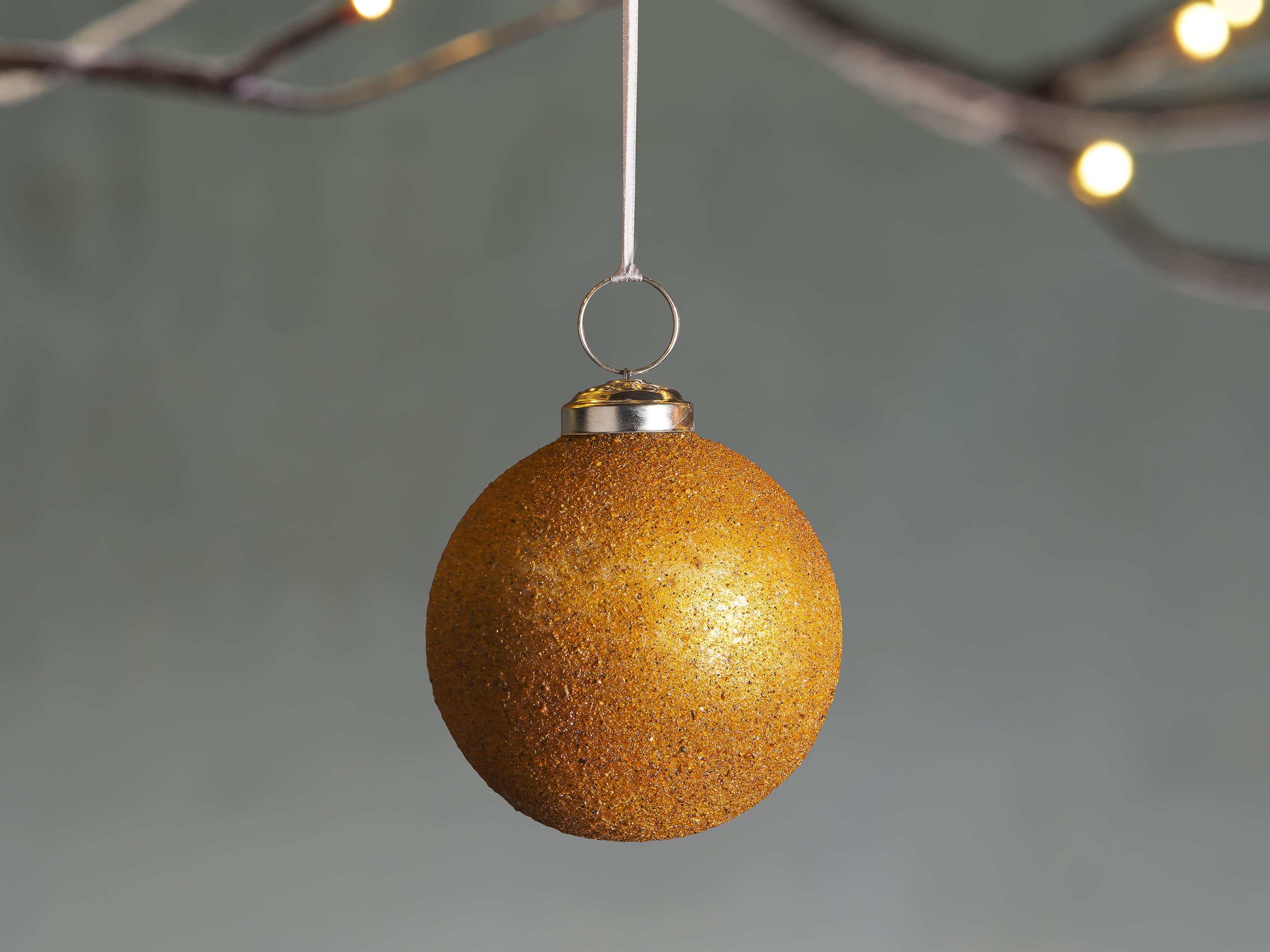 Amber Sugared Ornament (Set of 6), slide 1 of 2