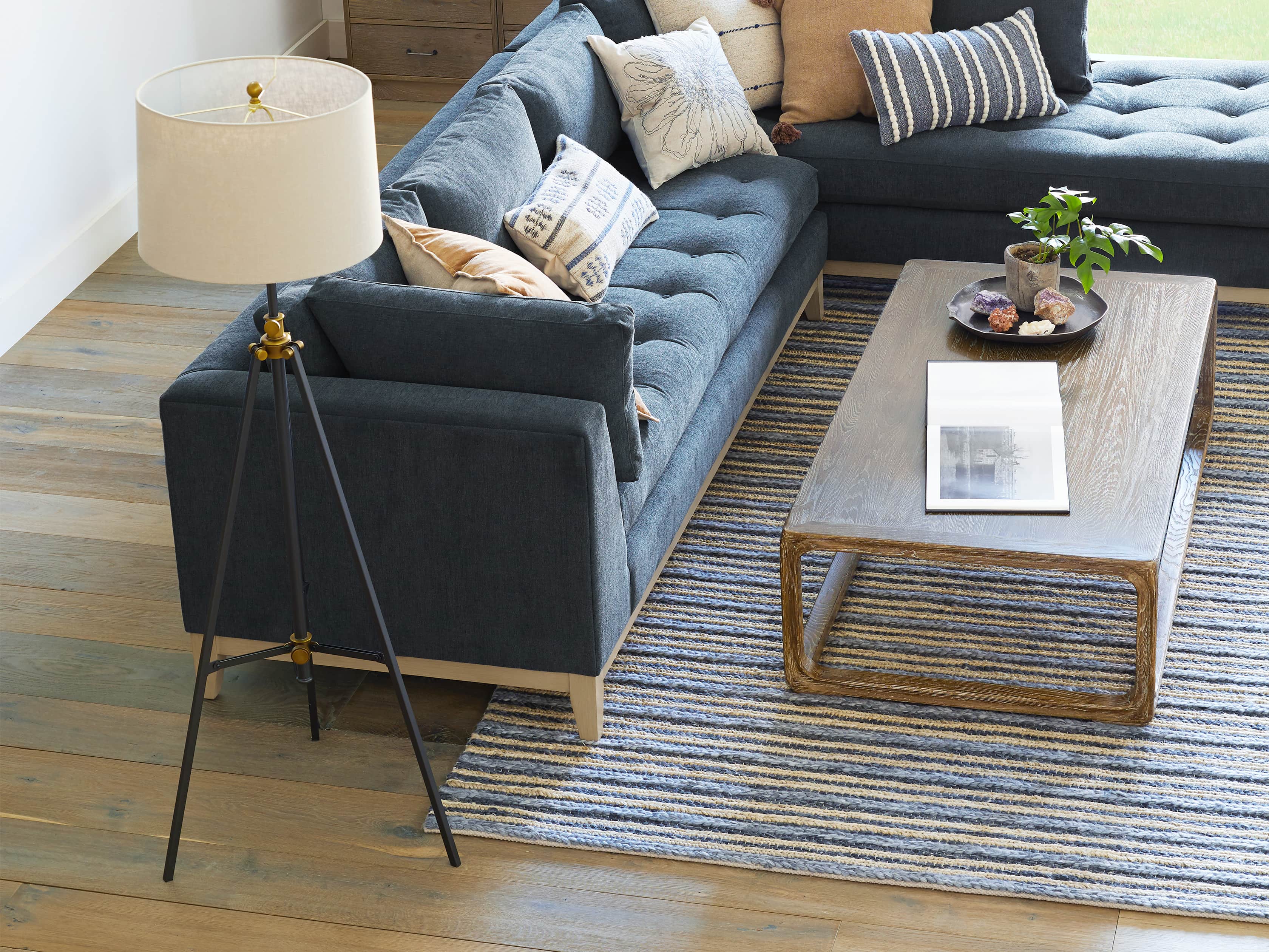 Clarence Floor Lamp With Natural Shade in Bronze, slide 4 of 7