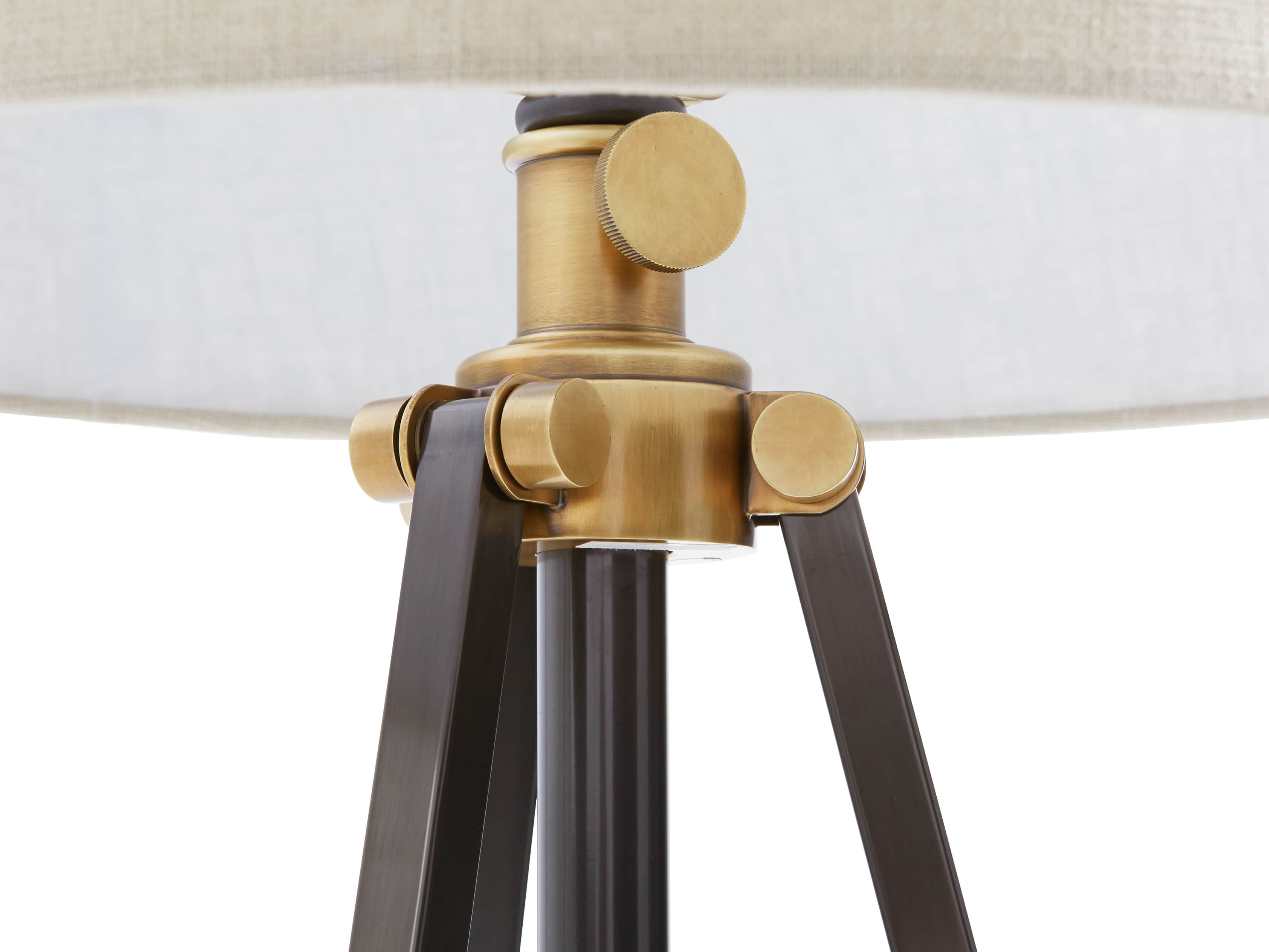 Clarence Floor Lamp With Natural Shade in Bronze, slide 2 of 8