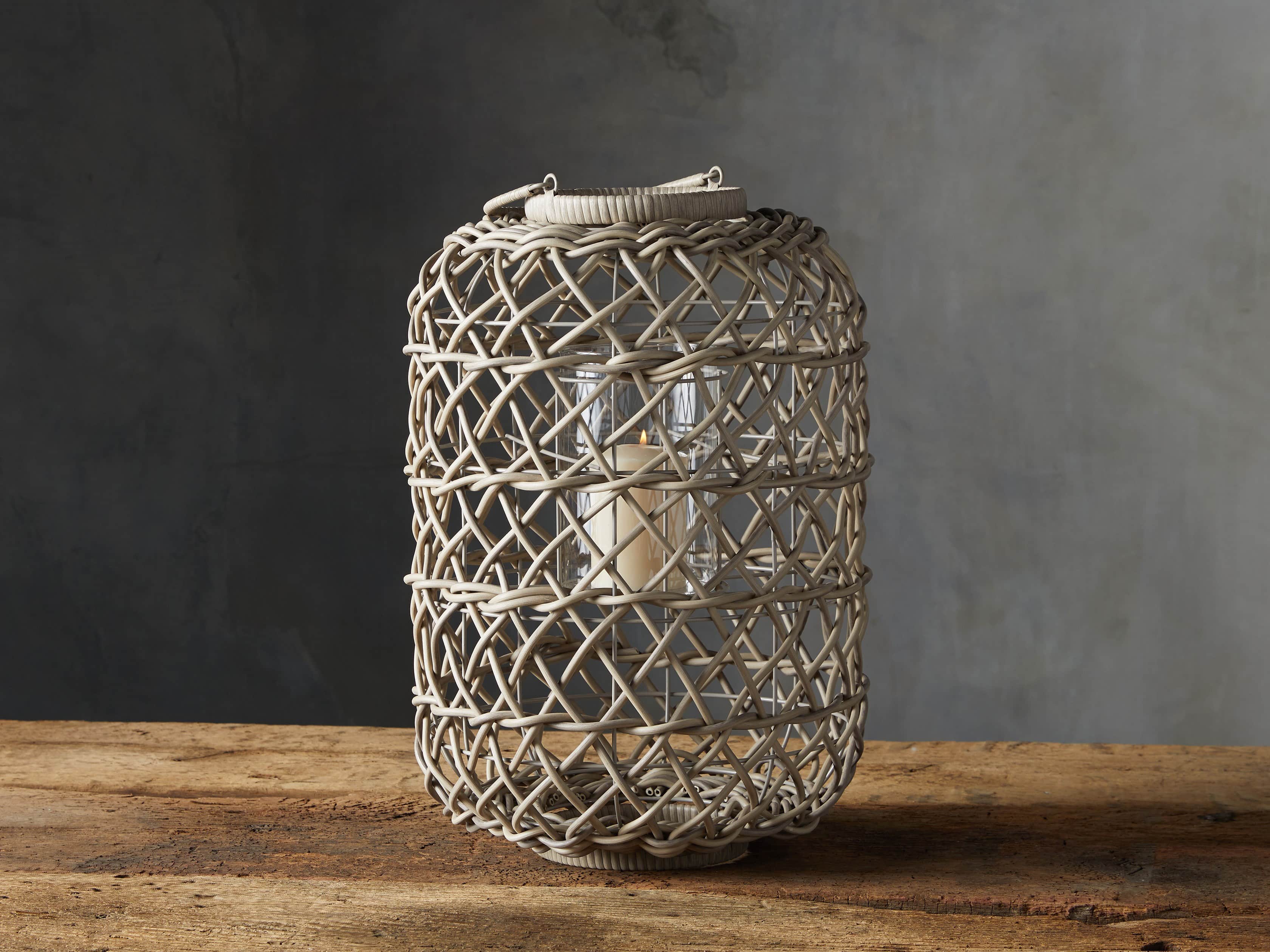 Wyatt Outdoor Lantern in Weathered Grey