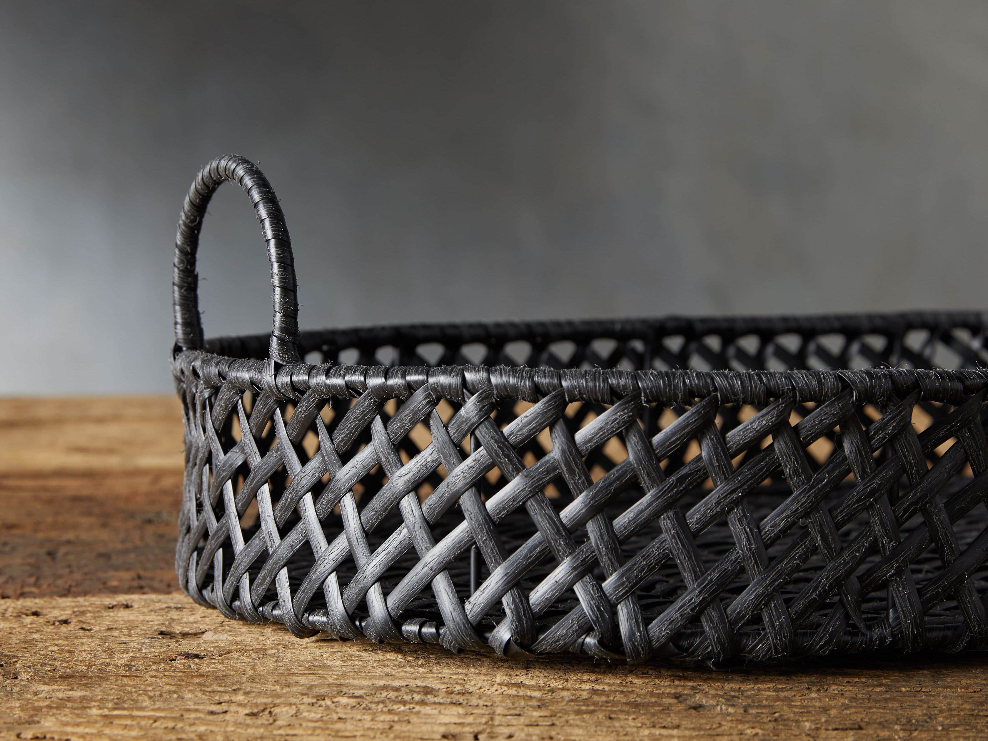 Boho Weave Outdoor Tray in Dry Bark