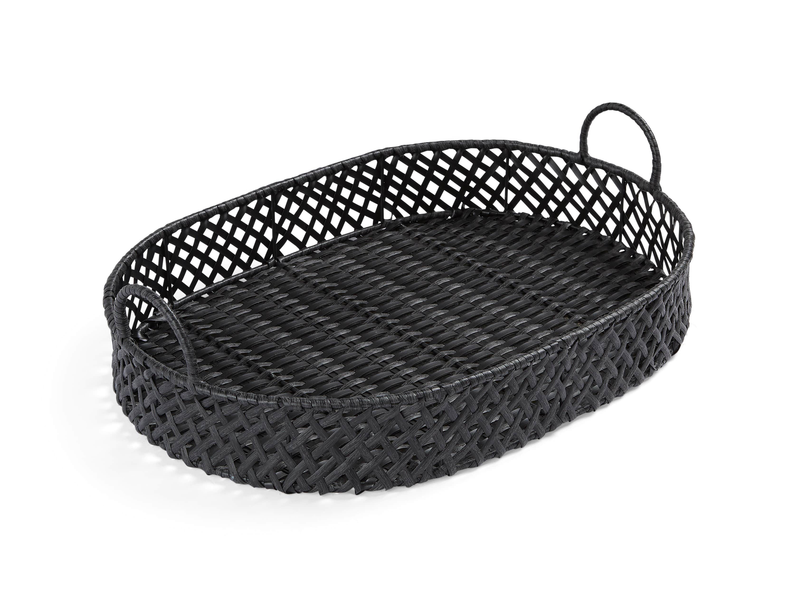 Boho Weave Outdoor Tray in Dry Bark