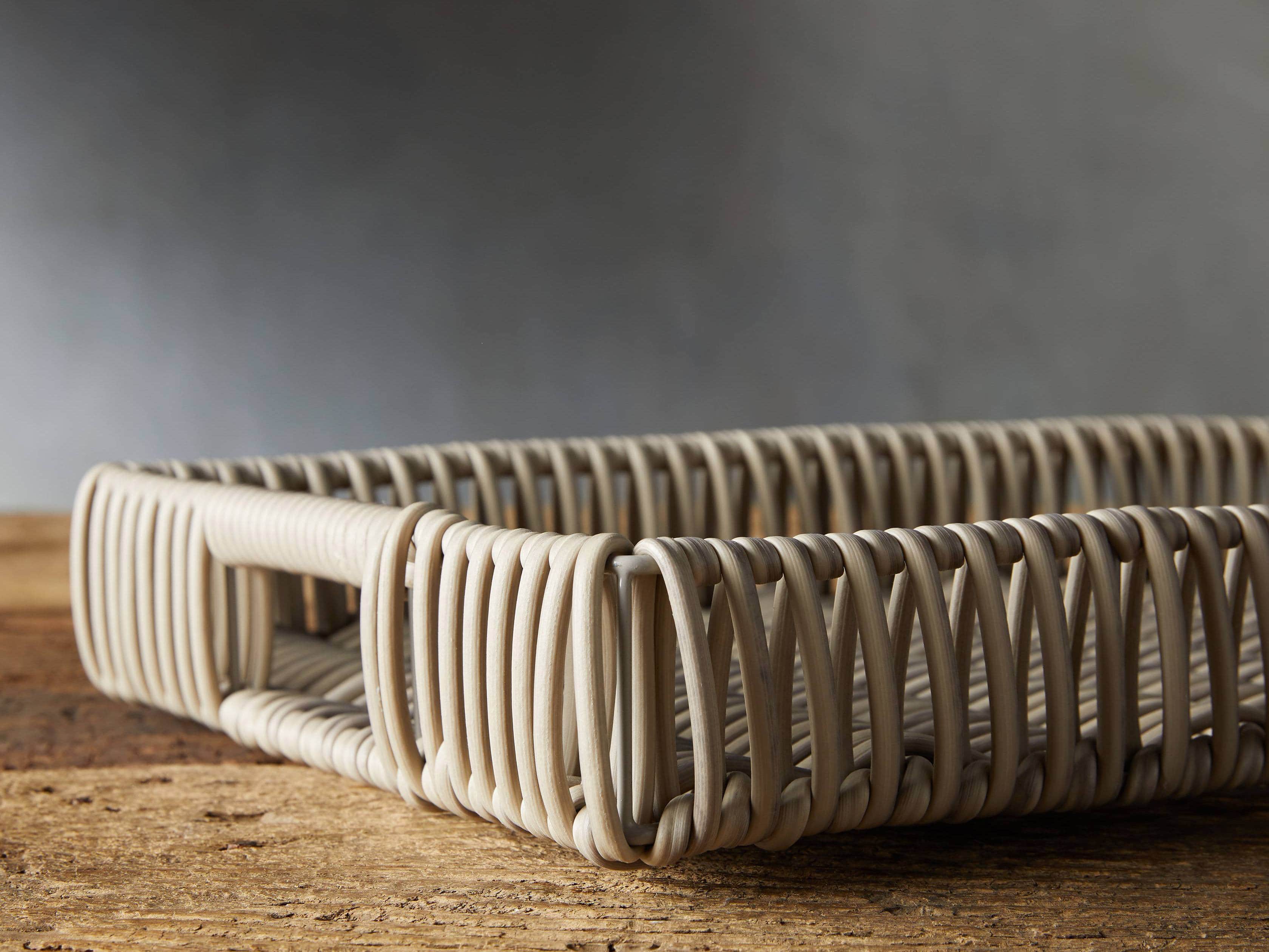 Wyatt Outdoor Tray in Weathered Grey