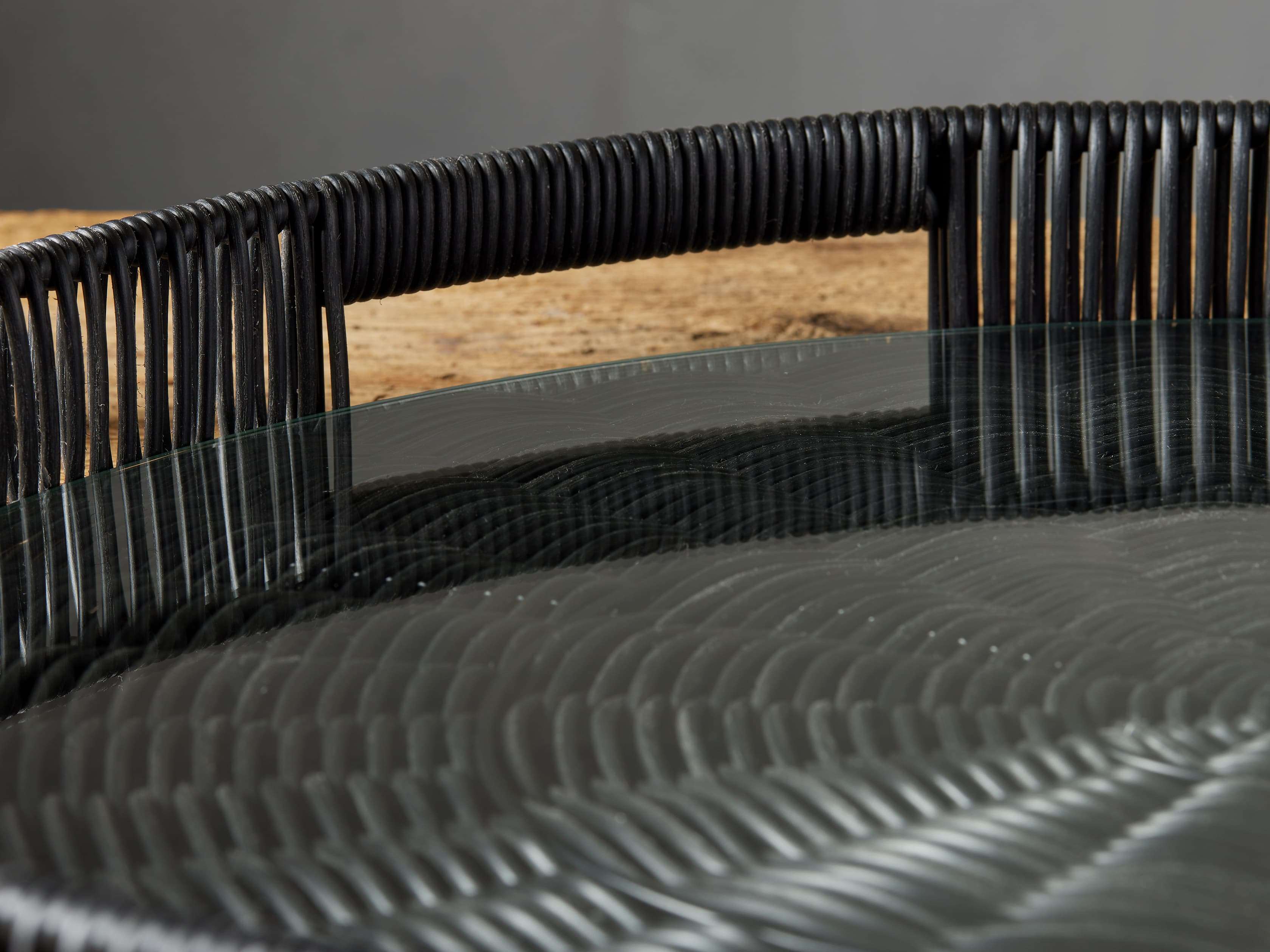 Malawi Round Tray in Black