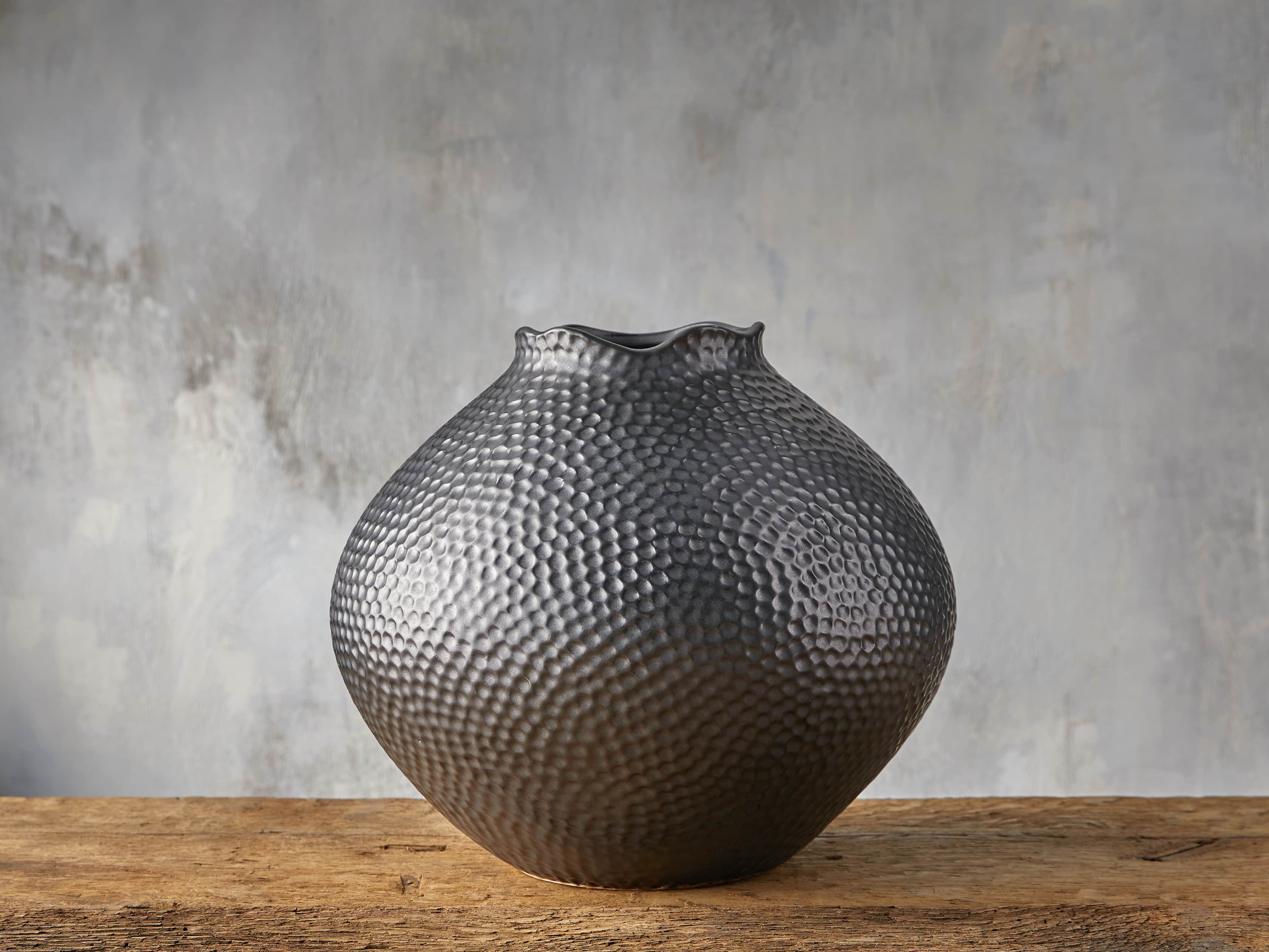 Eva Round Vase in Black, slide 1 of 5