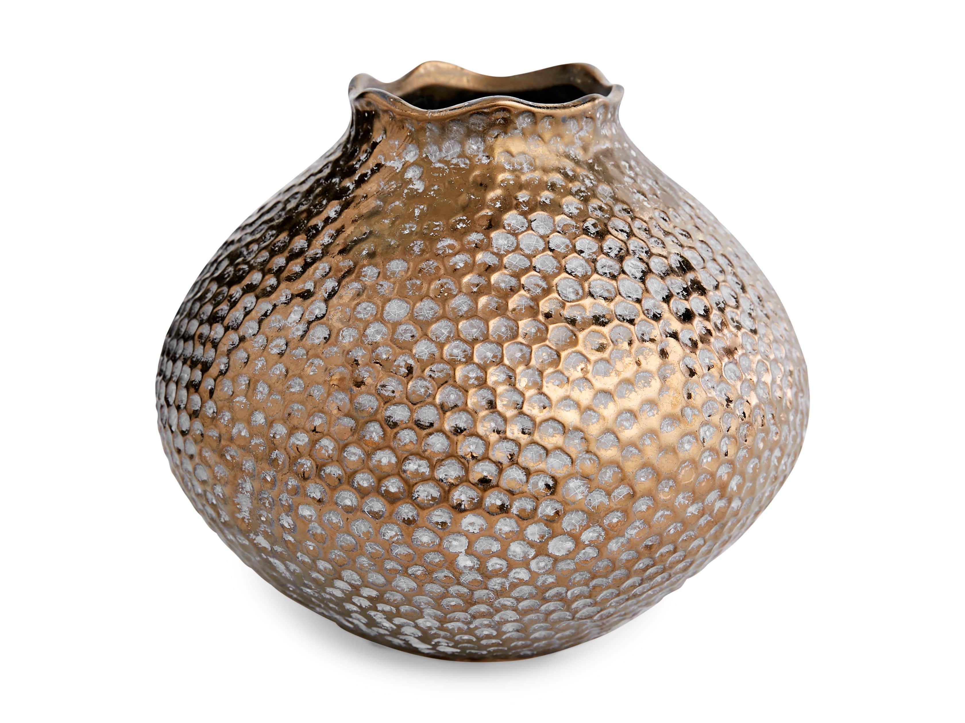 Eva Round Vase in Gold, slide 6 of 6