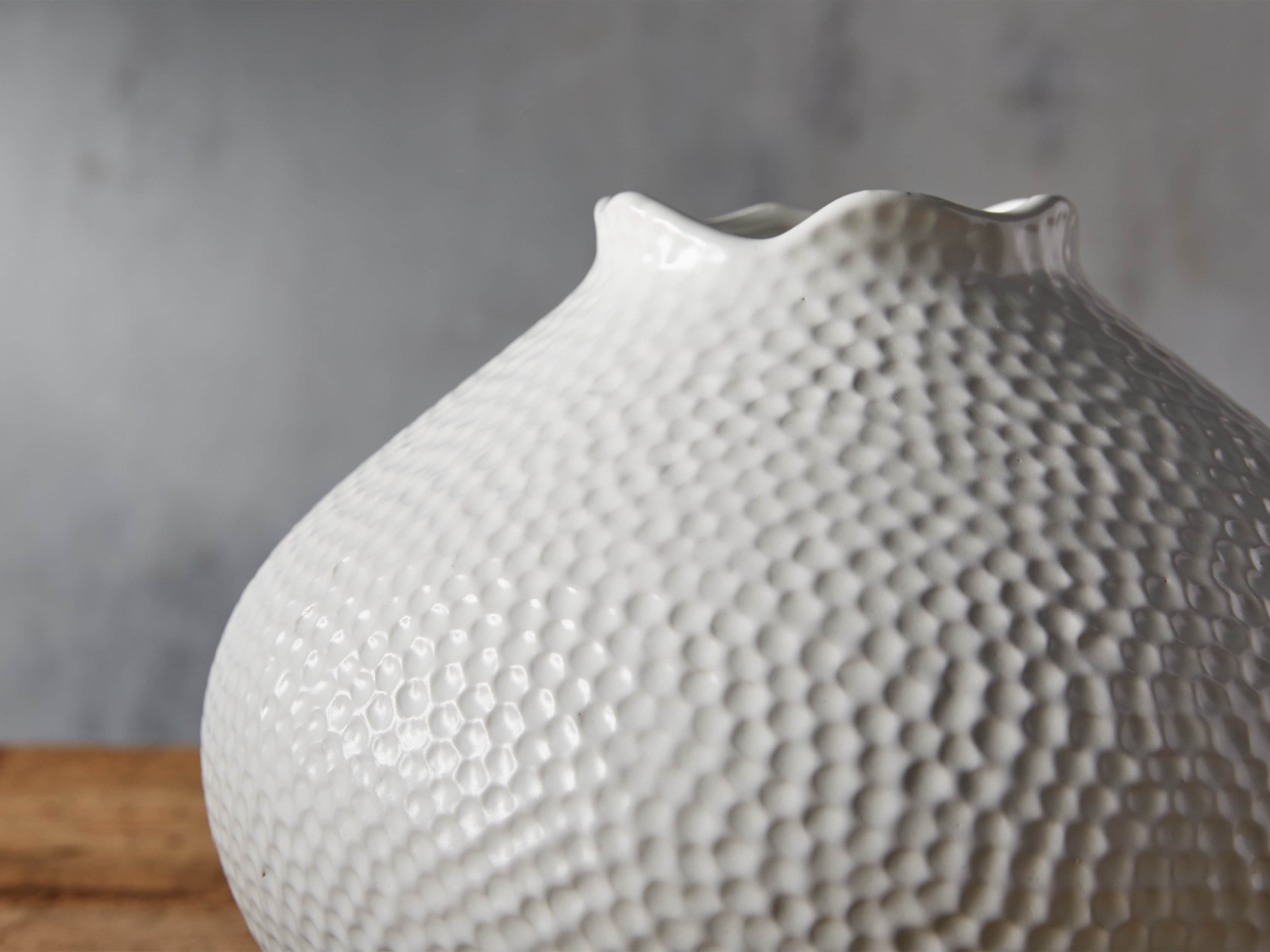 Large Eva Round Vase in White, slide 2 of 6