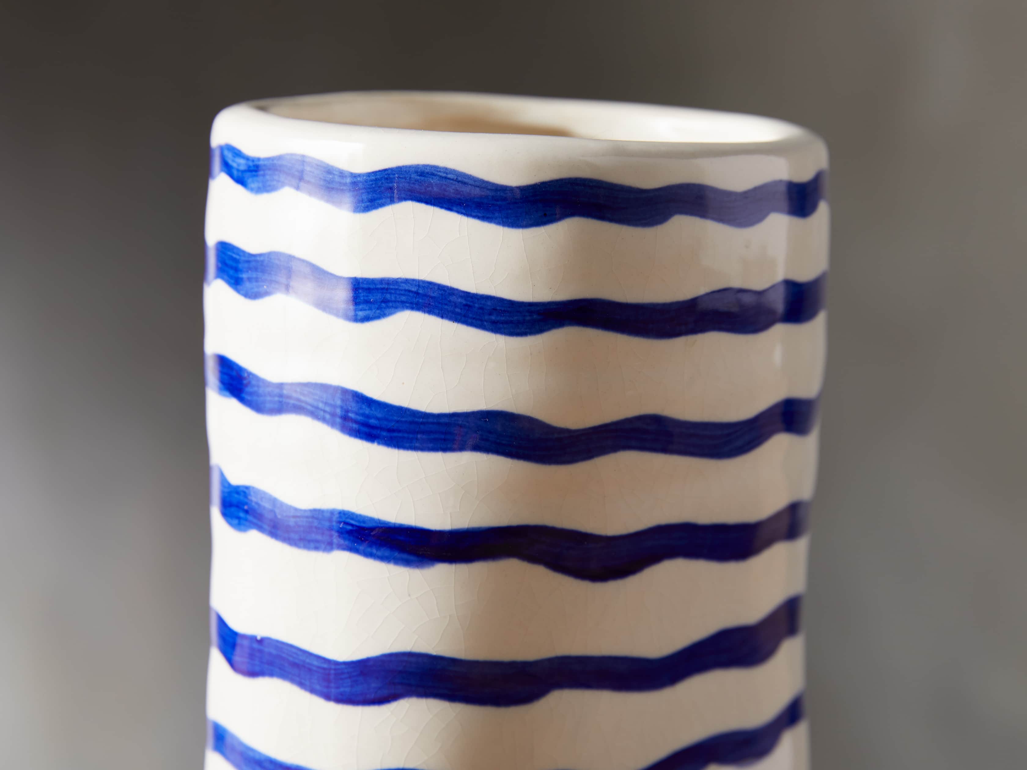 Blue and White Stripe Vase, slide 2 of 5