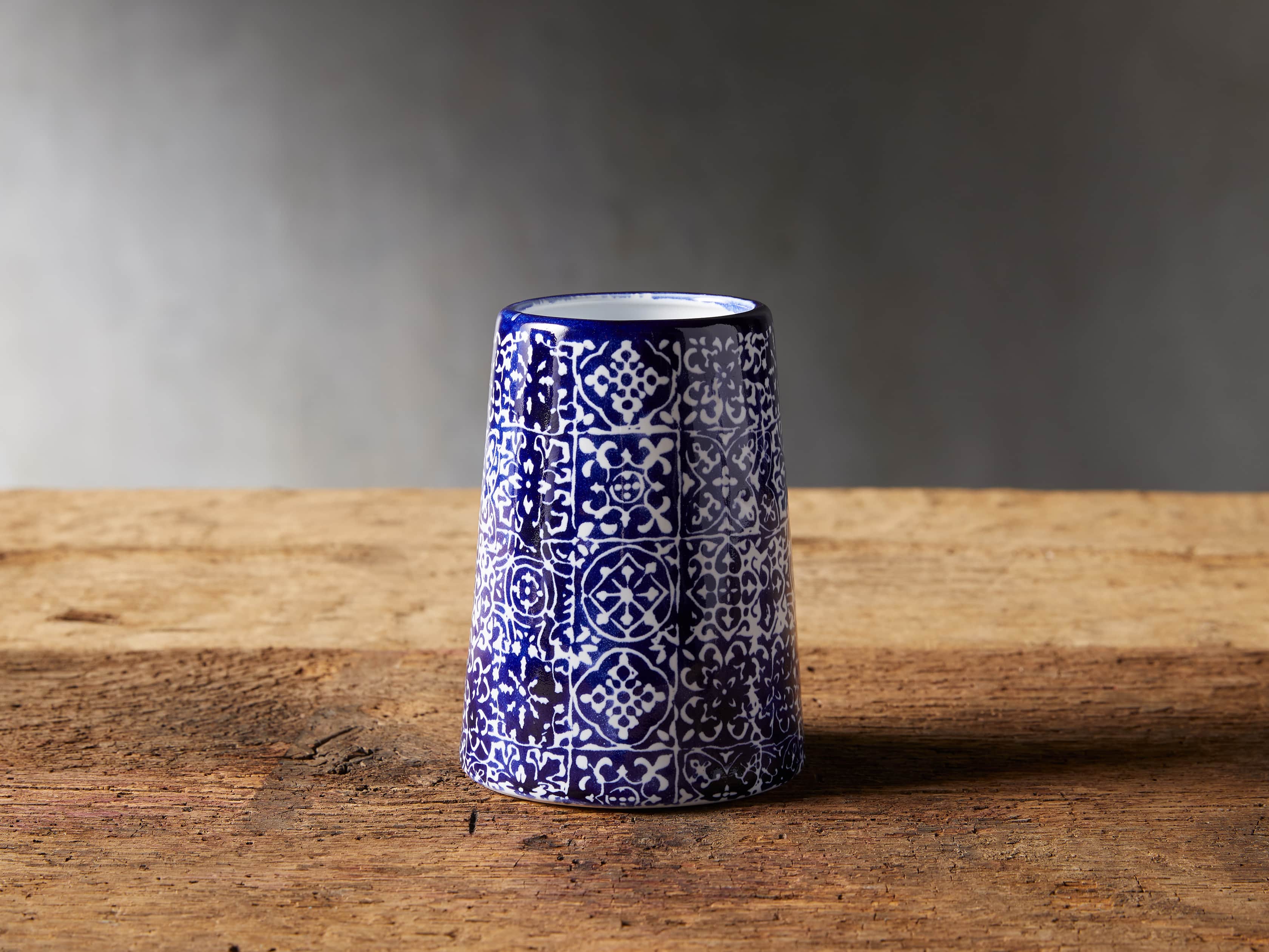 Blue and White Taper Vase