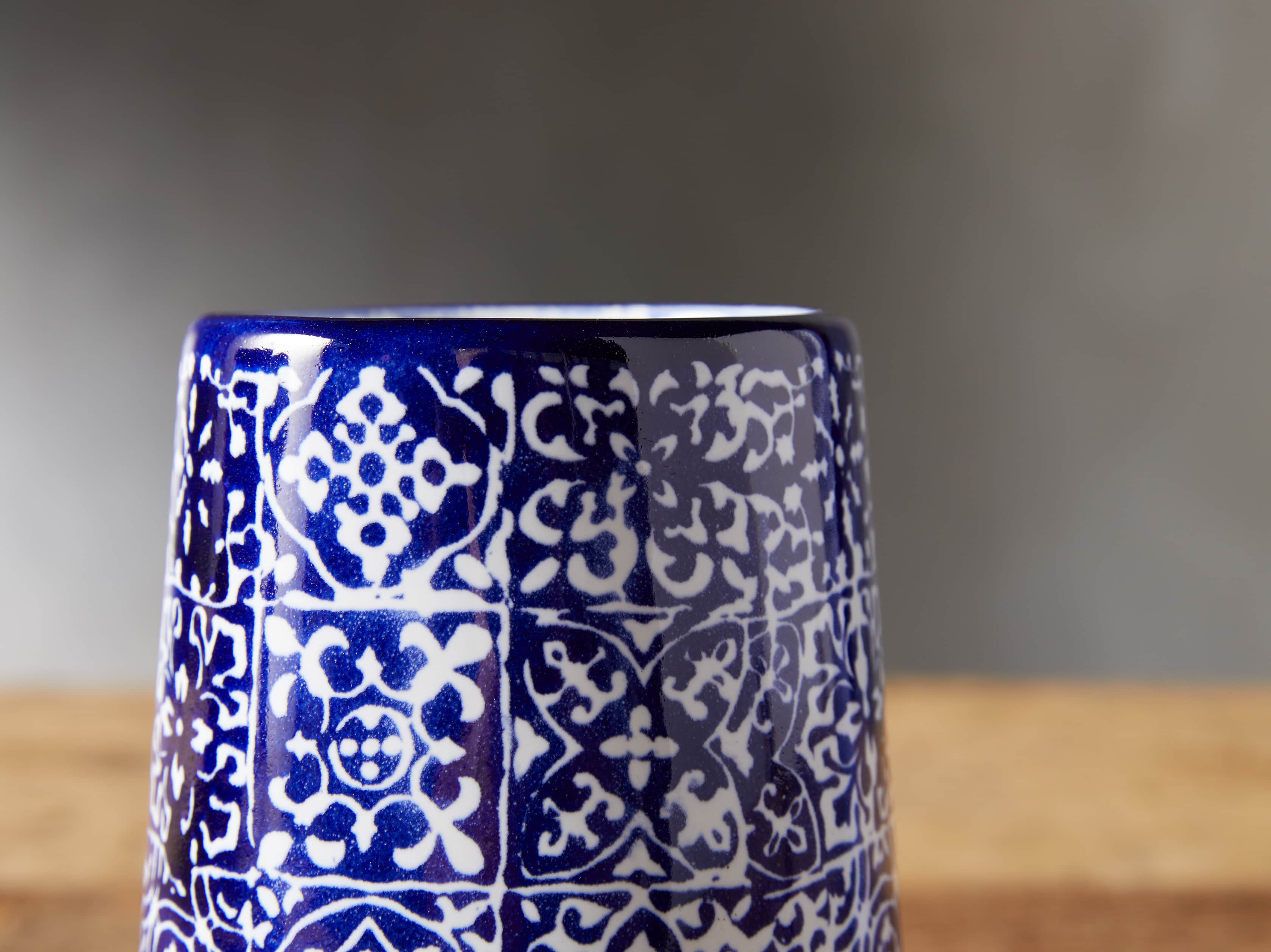 Blue and White Taper Vase