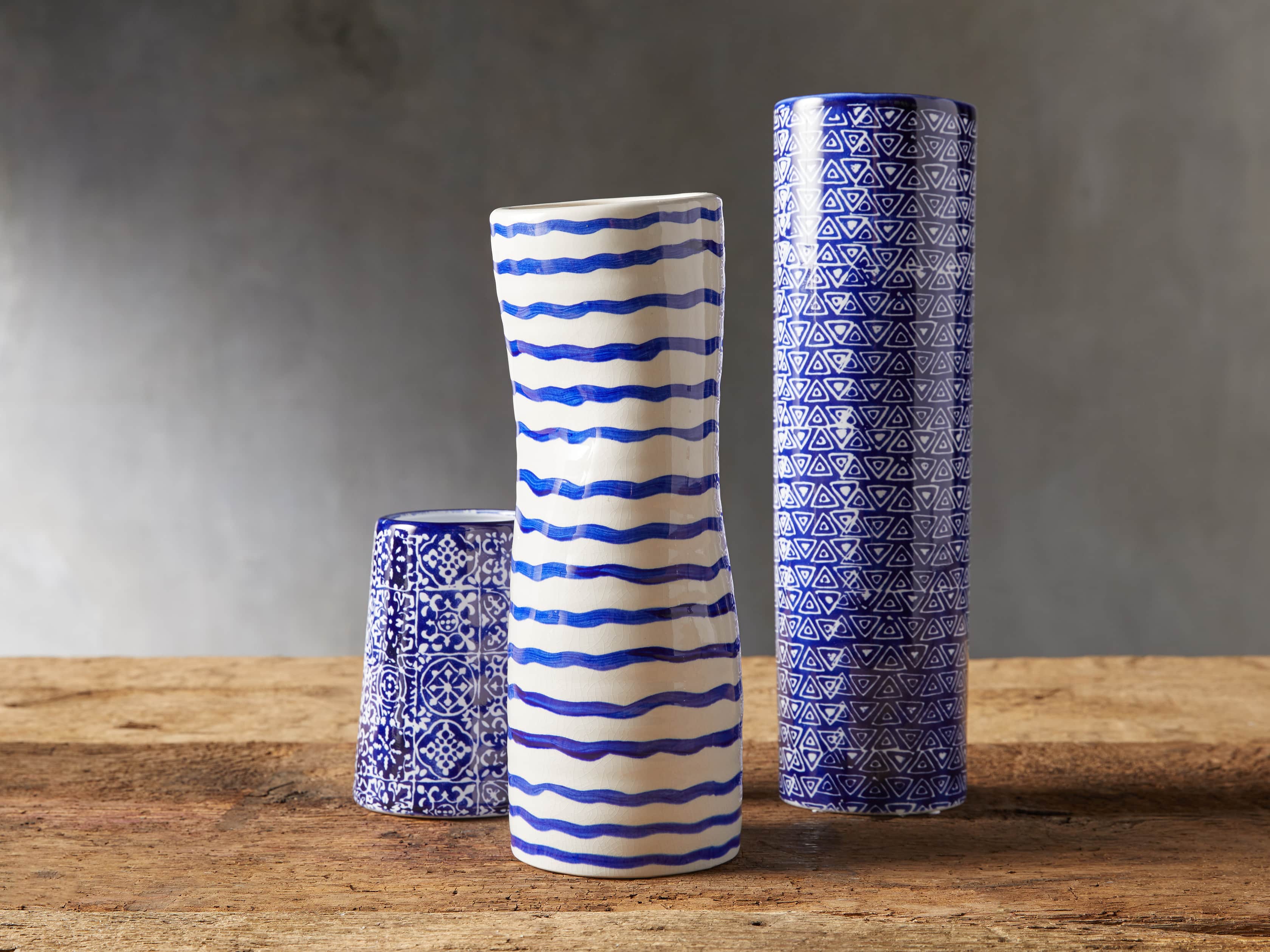 Blue and White Taper Vase