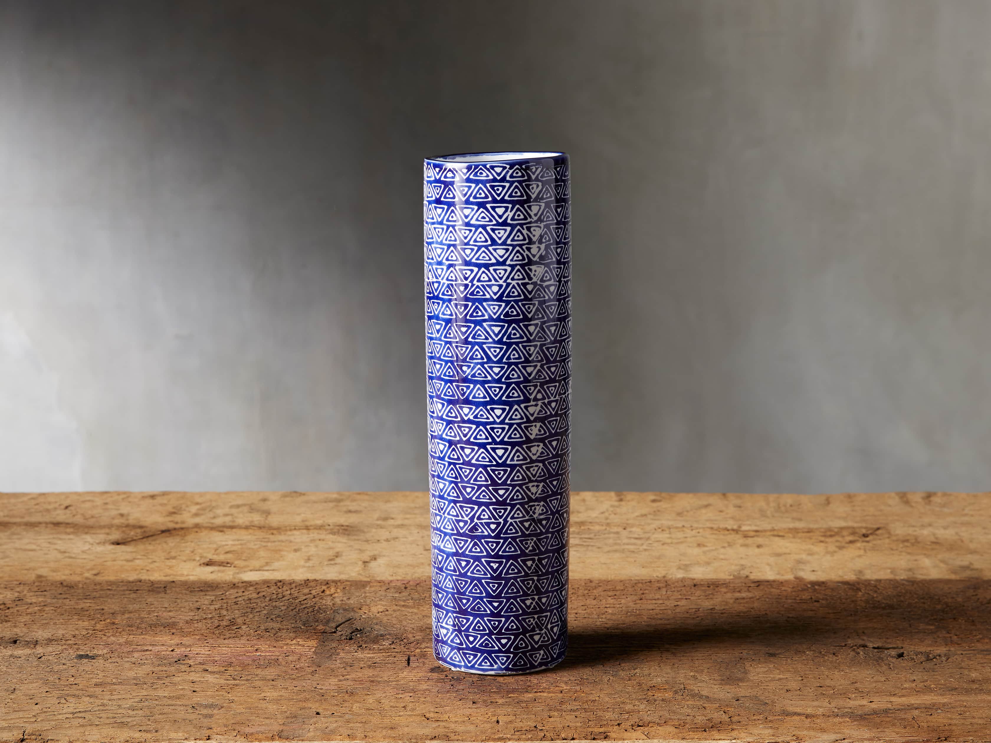 Blue and White Cylinder, slide 1 of 4