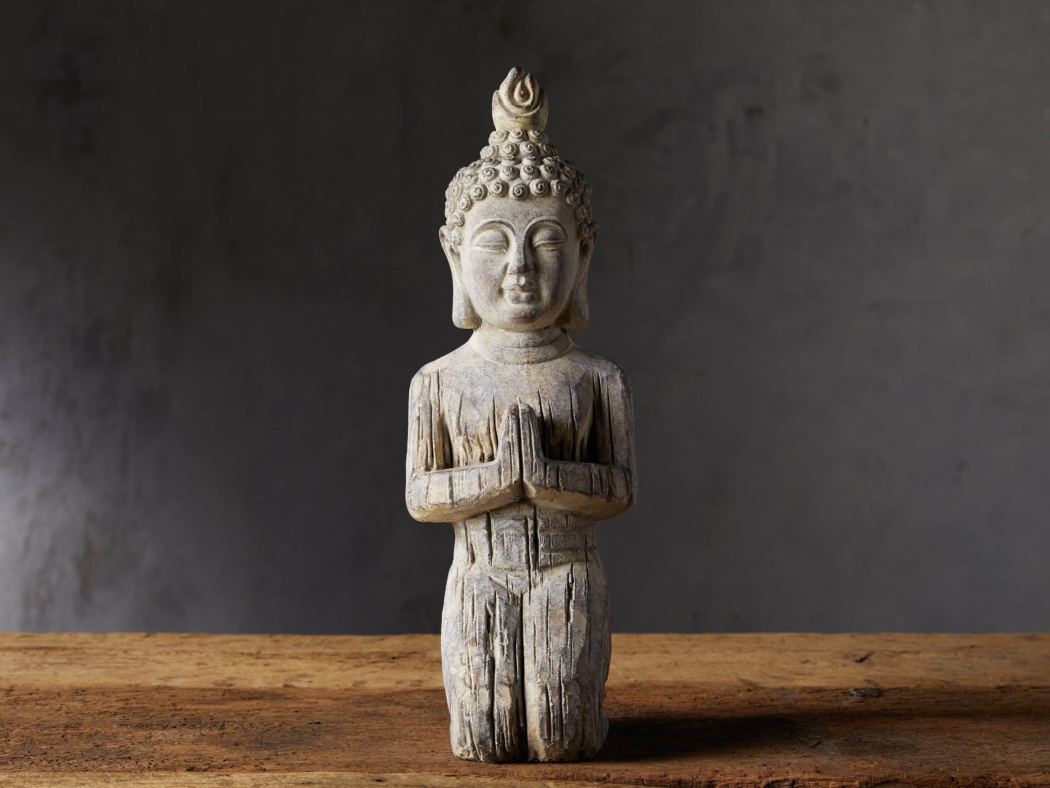 Kneeling Cement Buddha