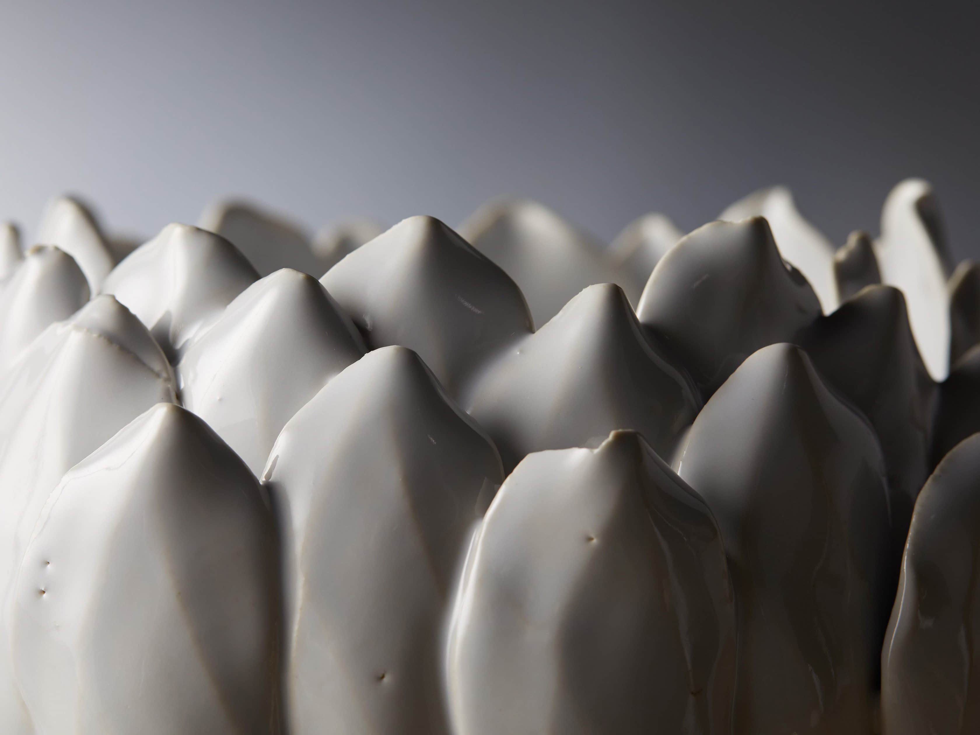 Dahlia Pillar Holder in White, slide 2 of 4