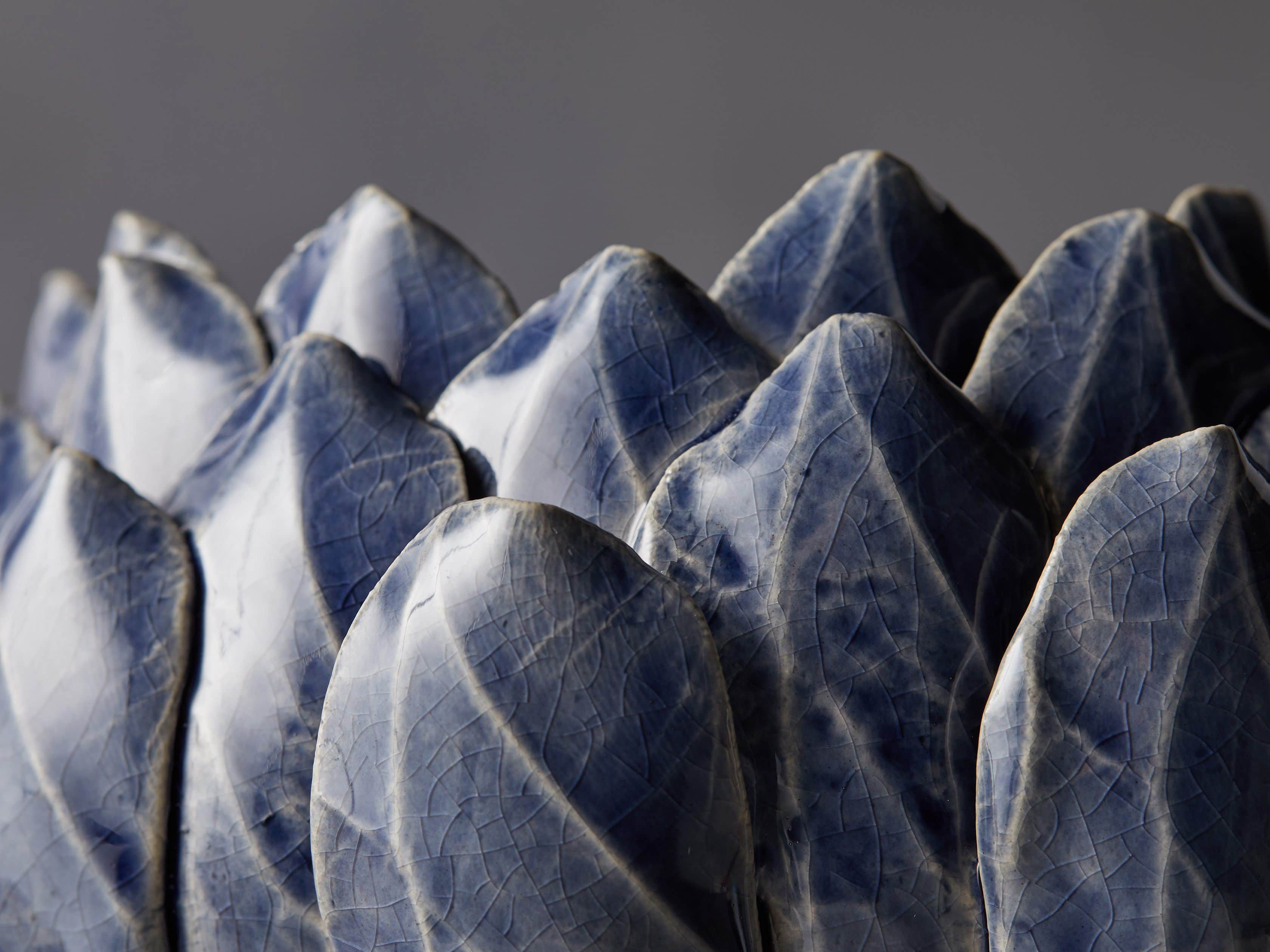 Dahlia Tealight Holder in Dark Blue, slide 2 of 3