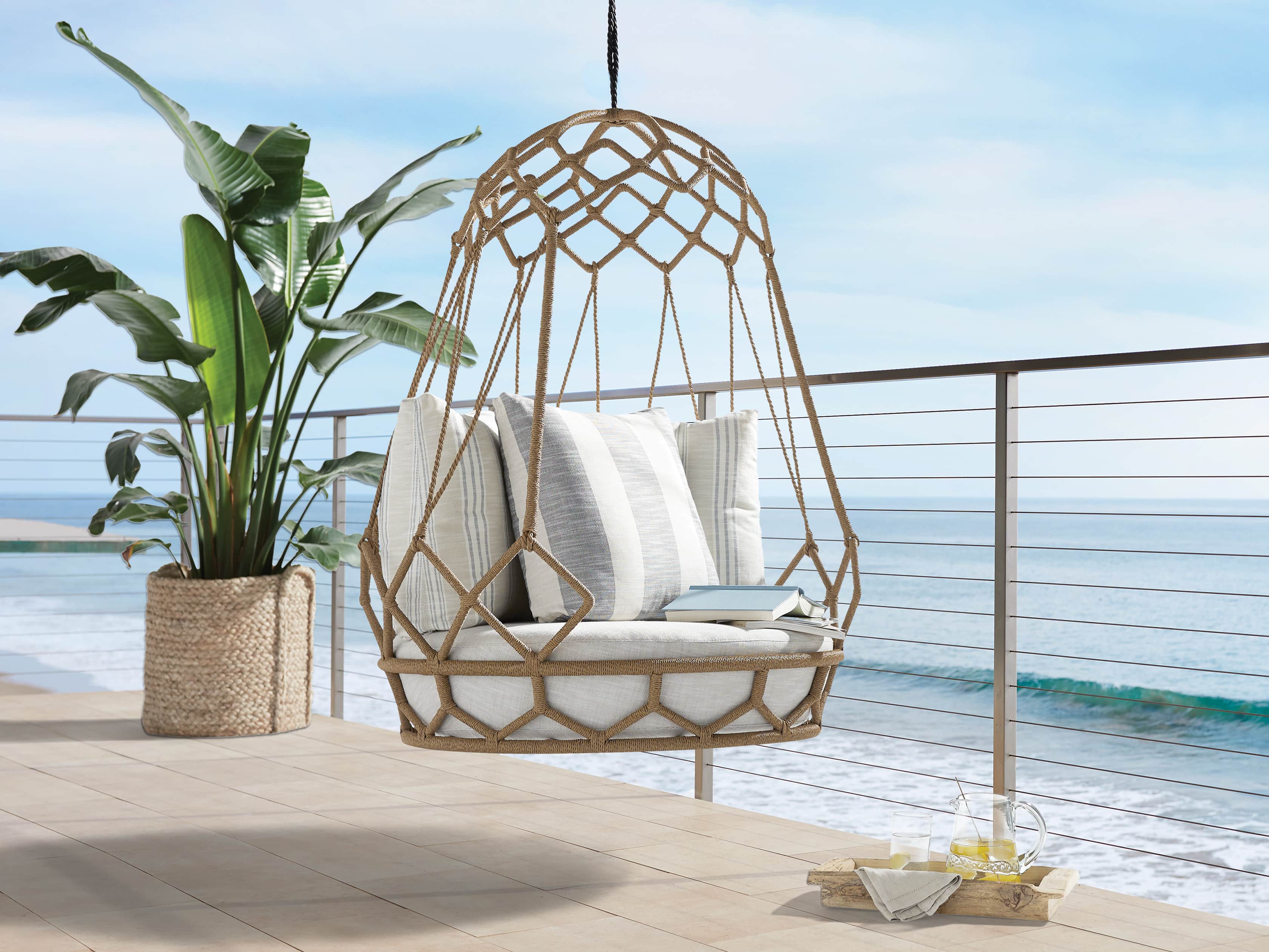 Large Woven Long Handle Planter, slide 4 of 6
