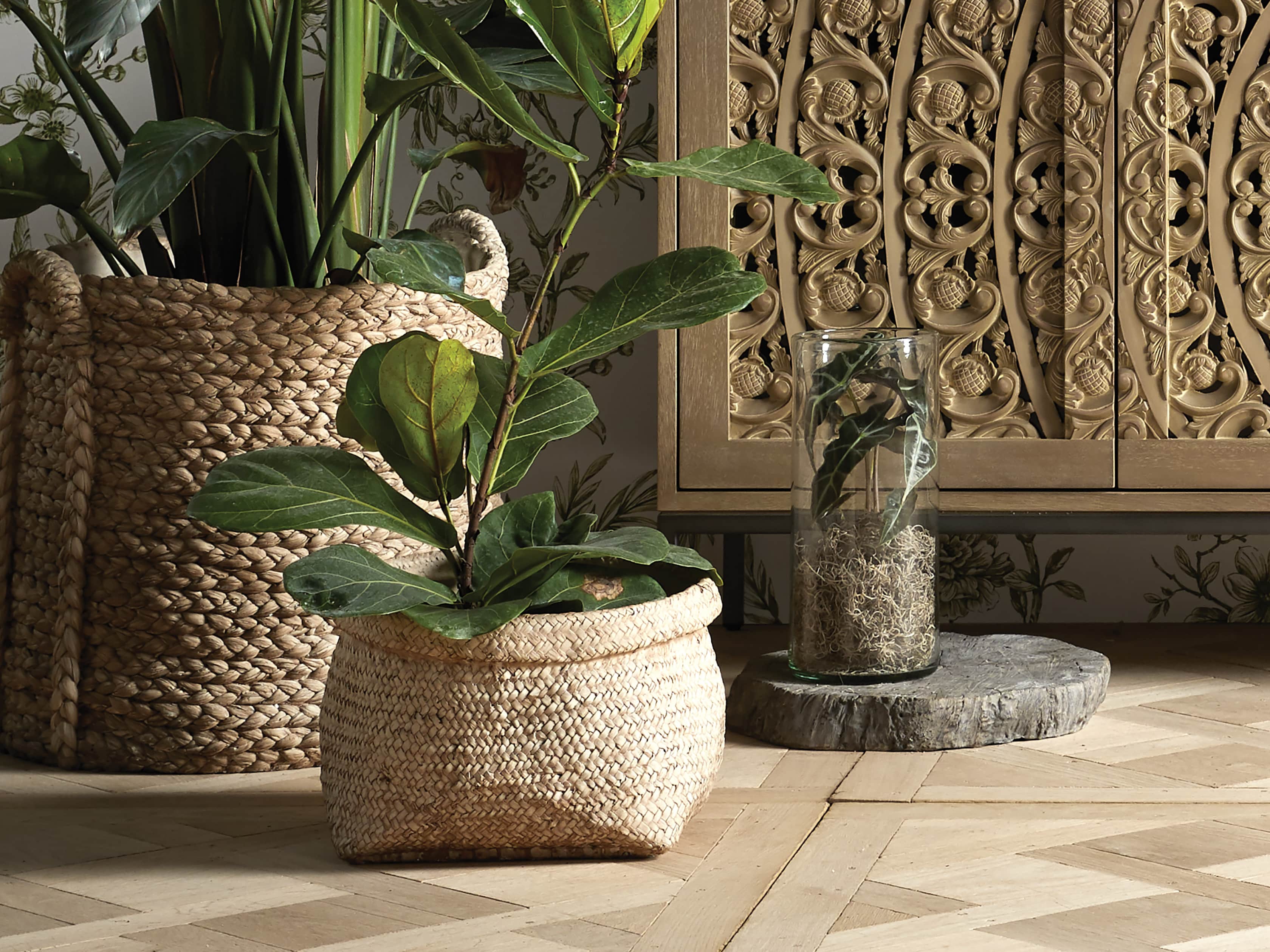 Large Woven Long Handle Planter, slide 3 of 6