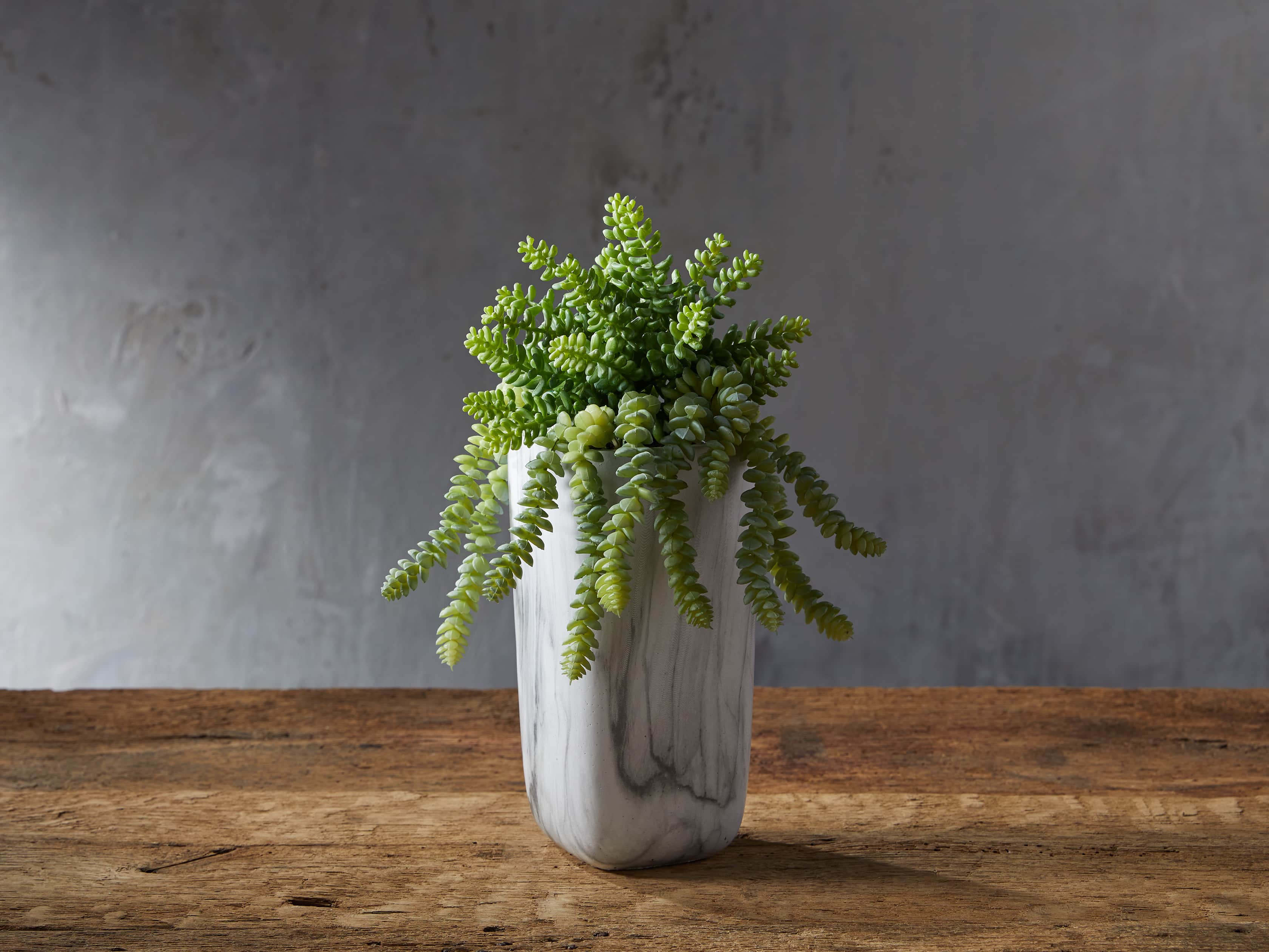 Marble Vase with Faux Botanicals, slide 1 of 2