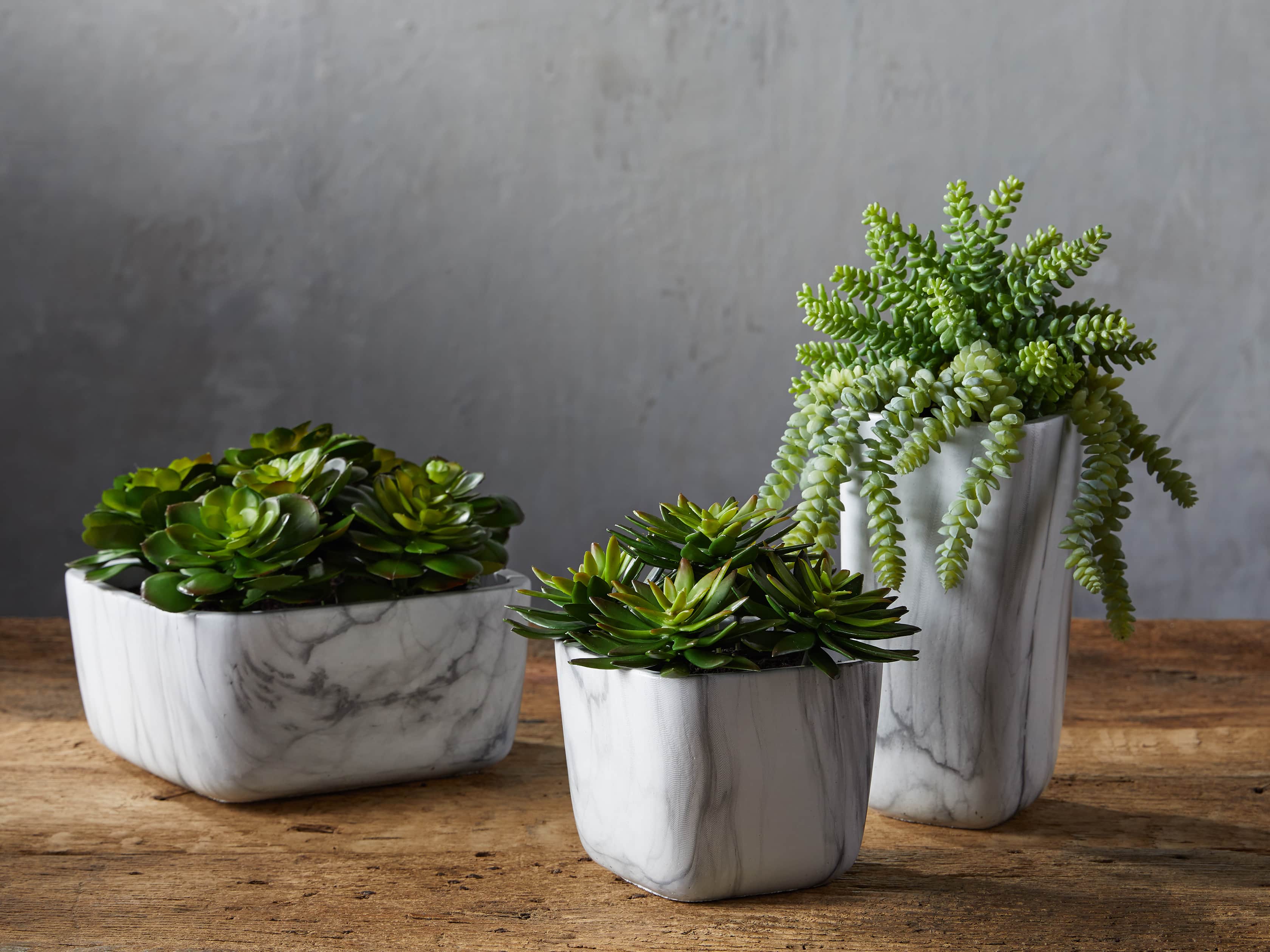 Marble Oval Vase with Faux Botanicals, slide 2 of 2