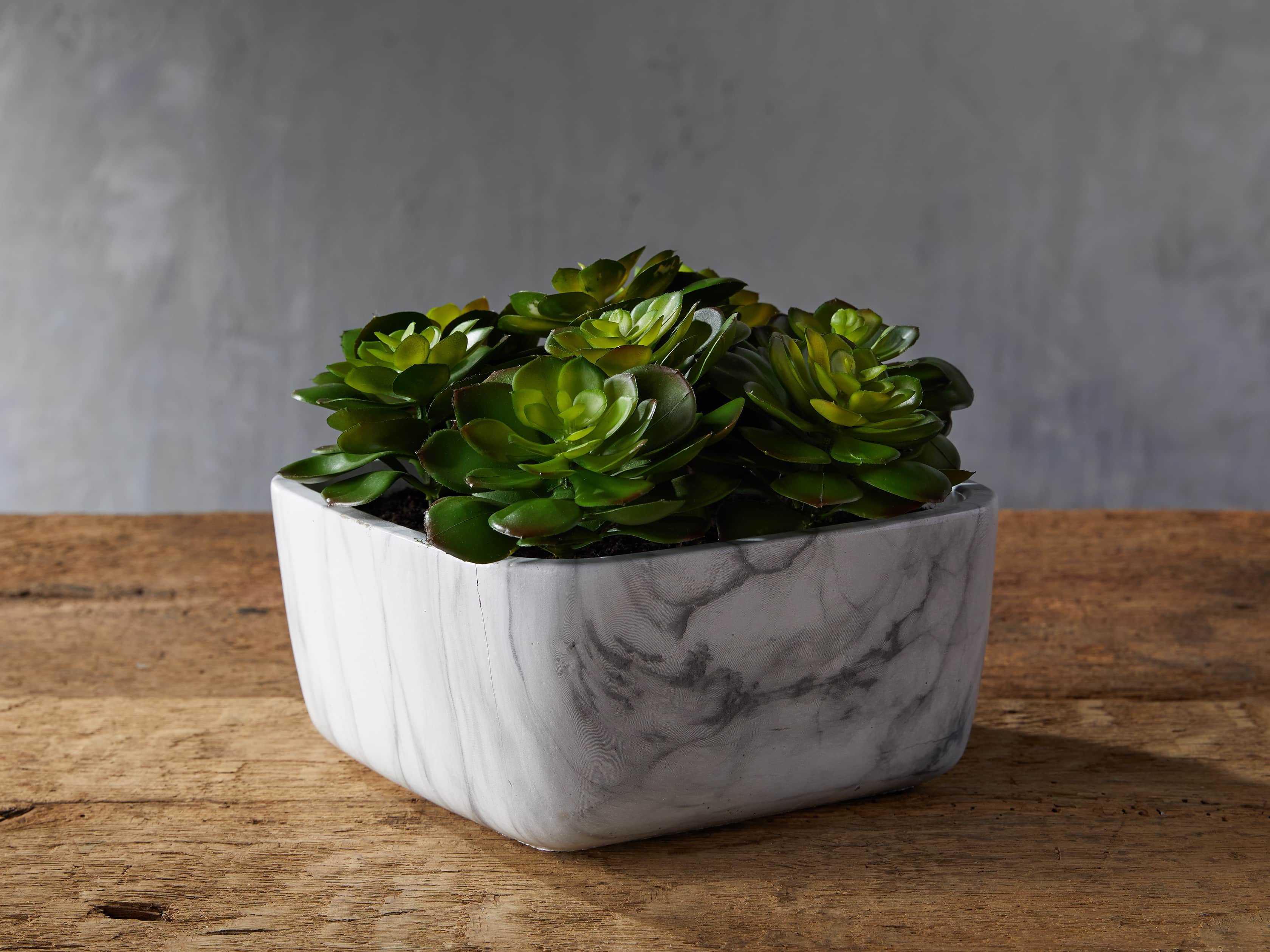 Tall Marble Oval Vase with Faux Botanicals, slide 1 of 2