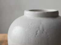 Santorini Low Vase in White