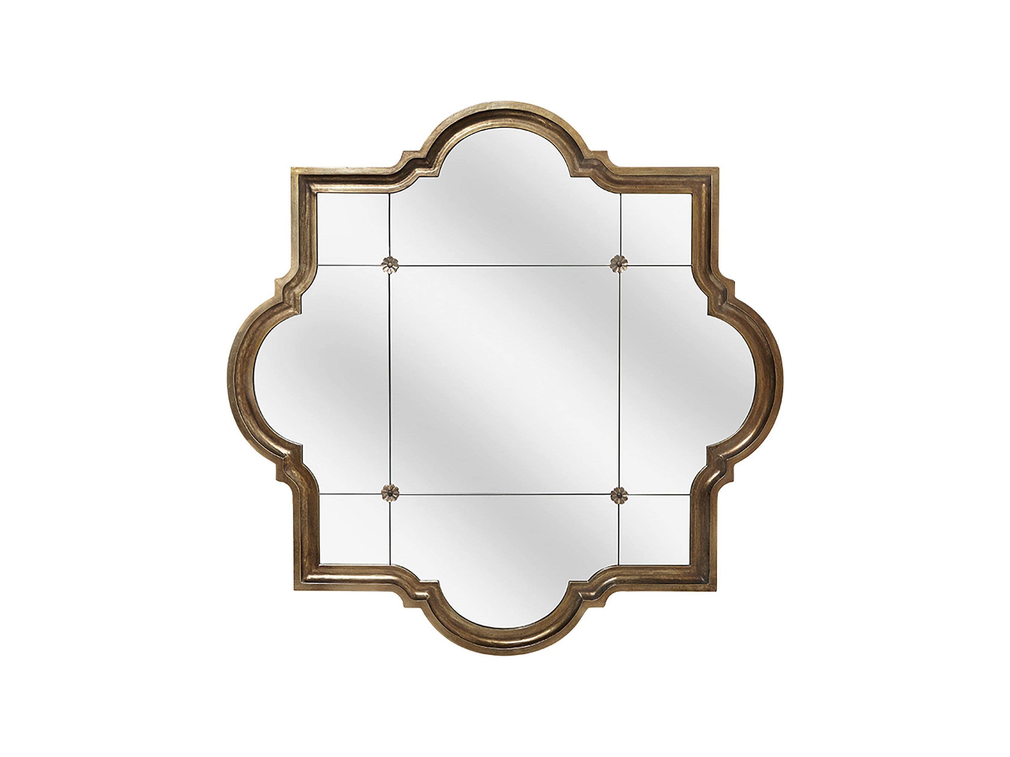 AISLING 55" X 55" QUATREFOIL MIRROR IN ANTIQUE GOLD