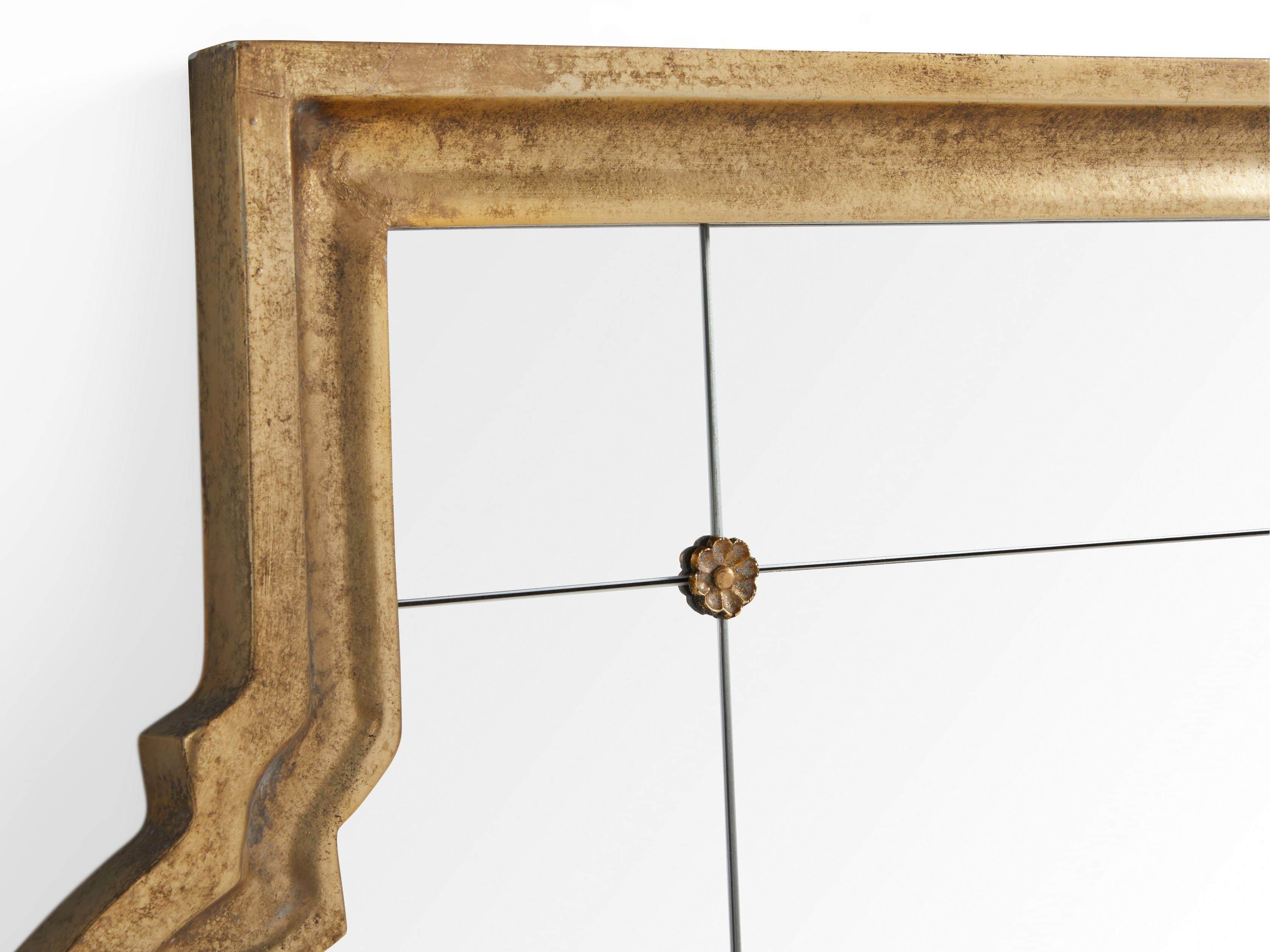 AISLING 36" X 69" QUATREFOIL MIRROR IN ANTIQUE GOLD