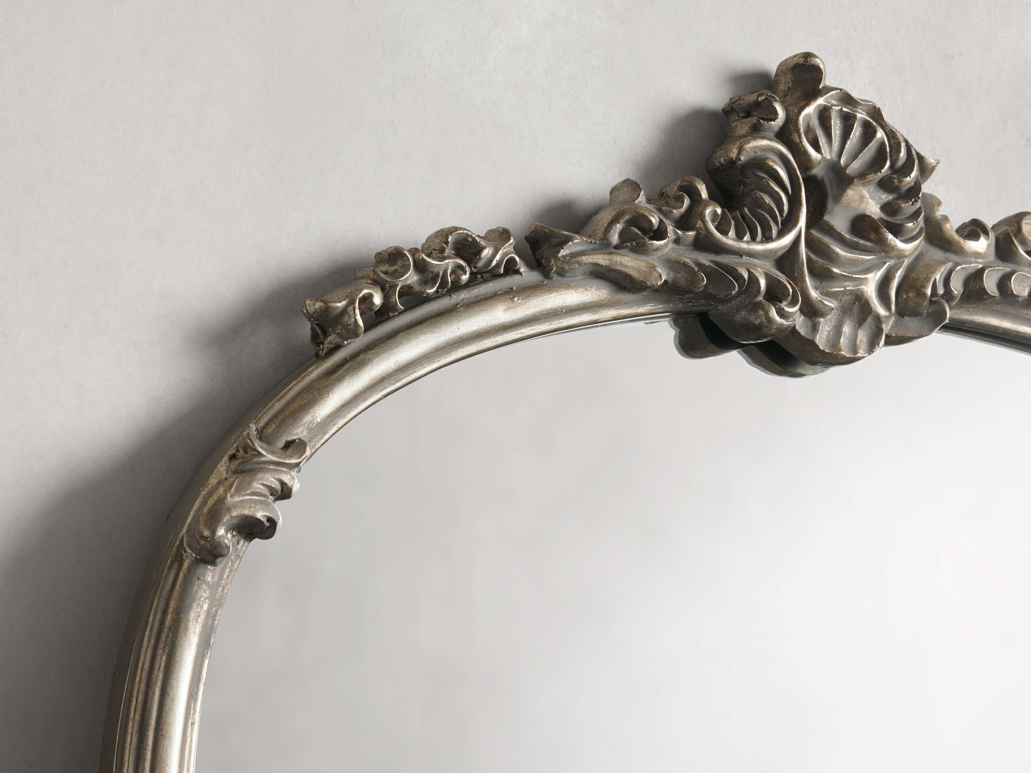 Amelie 28" Wooden Arched Wall Mirror in Silver, slide 2 of 8