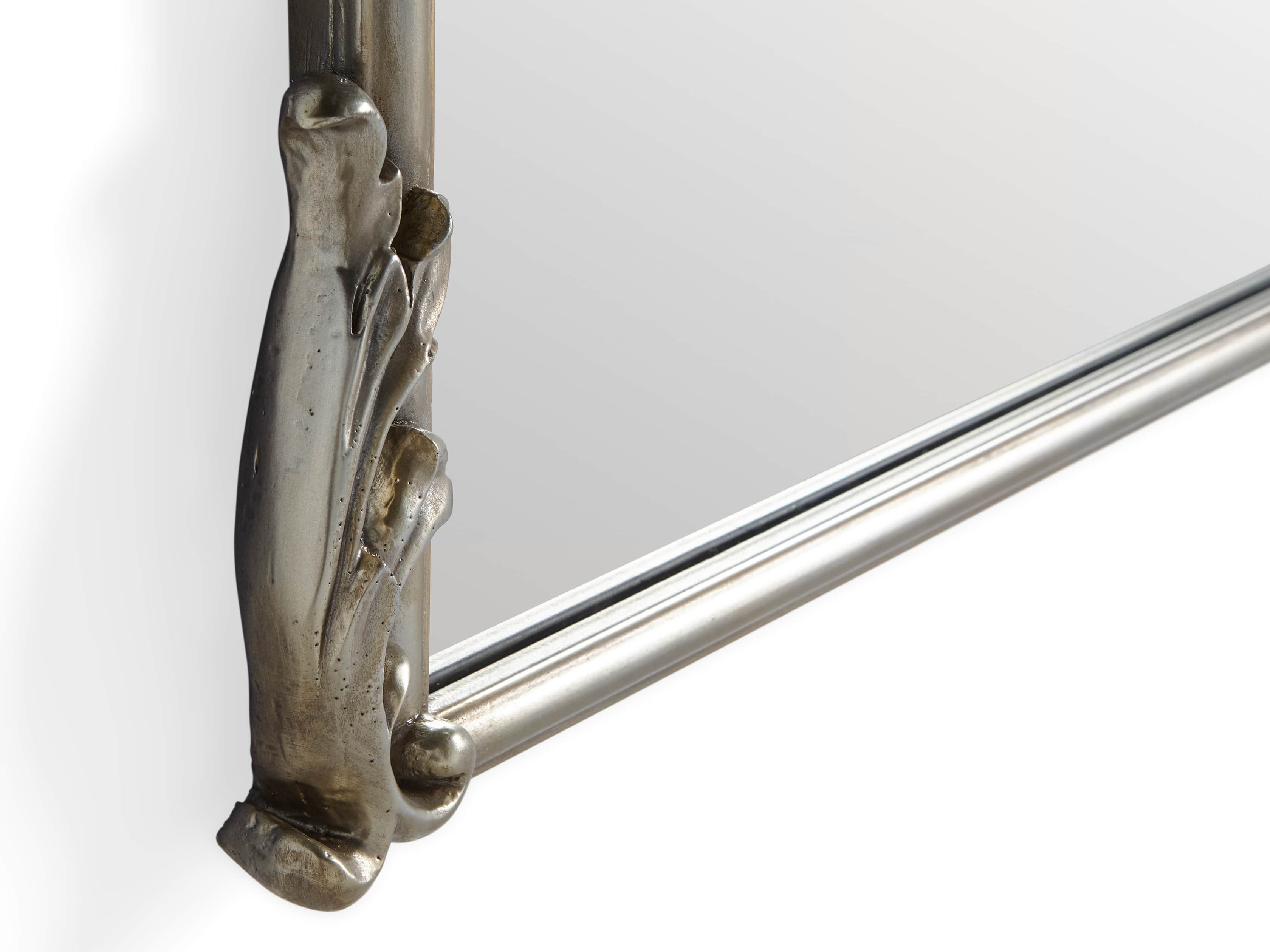 Amelie 28" Wooden Arched Wall Mirror in Silver, slide 3 of 8