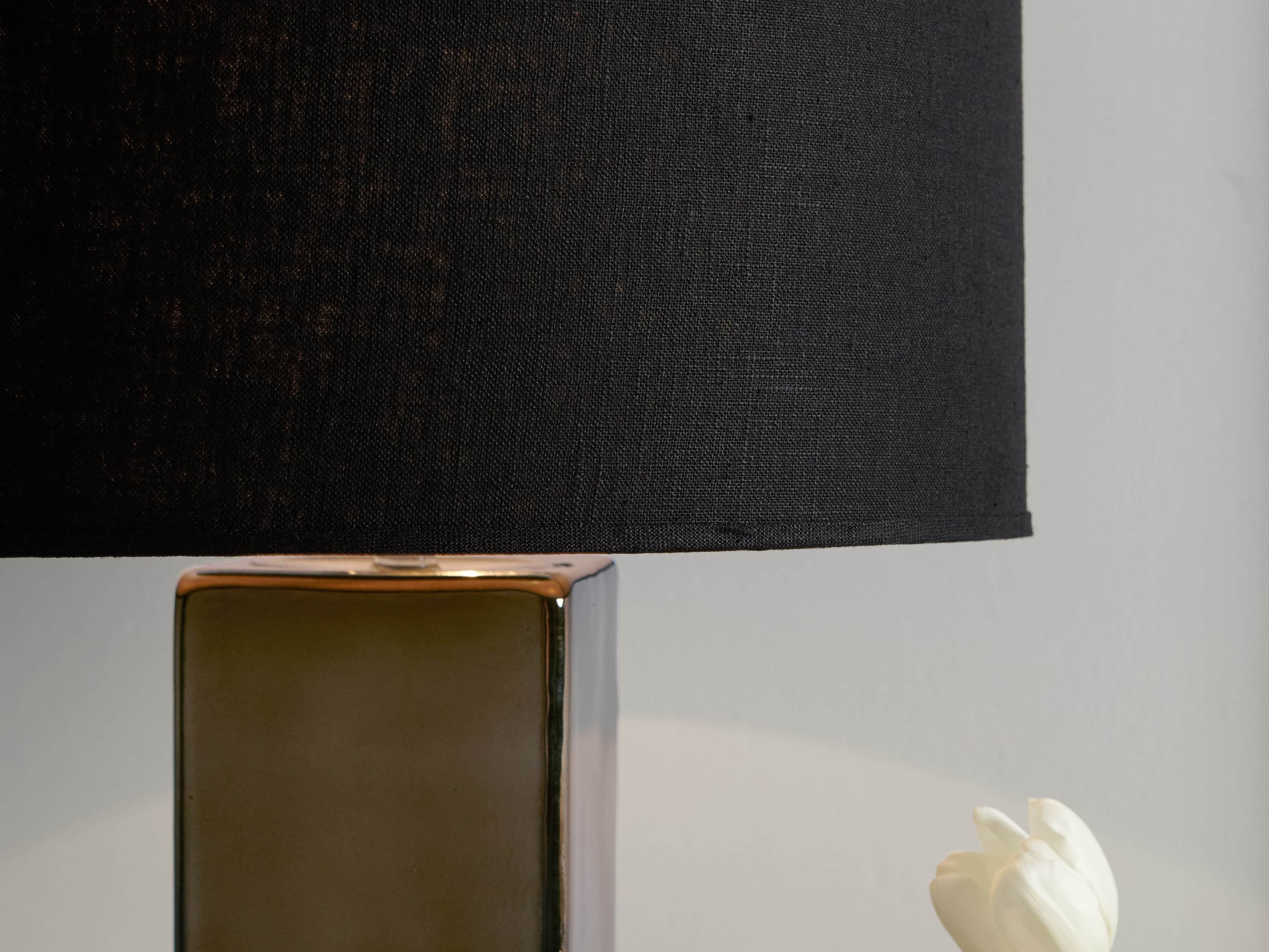 Adrano Table Lamp in Gold with Black Shade – Arhaus