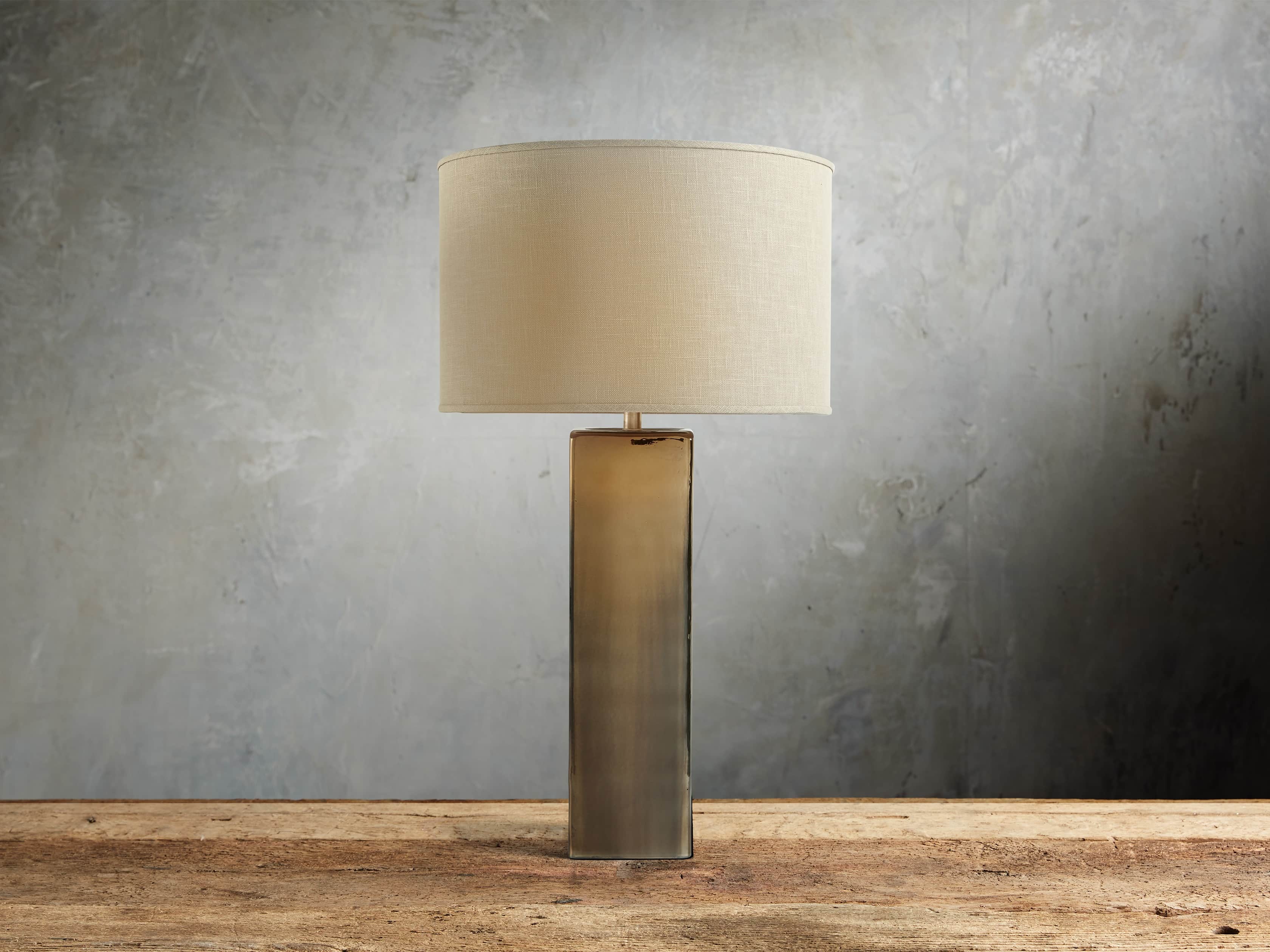 Adrano Table Lamp in Gold With Natural Shade Arhaus