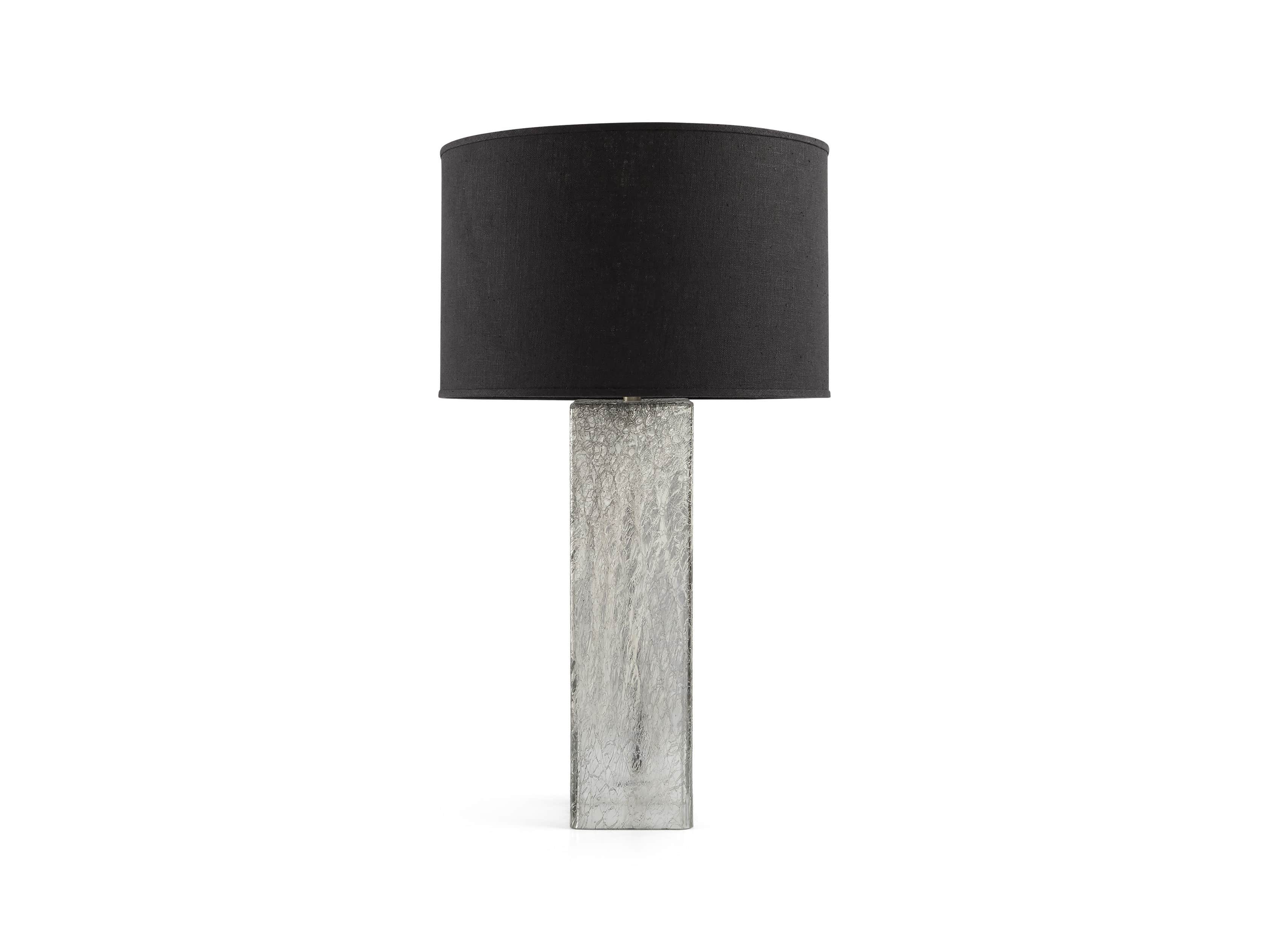 Adrano Table Lamp in Silver With Black Shade, slide 2 of 2