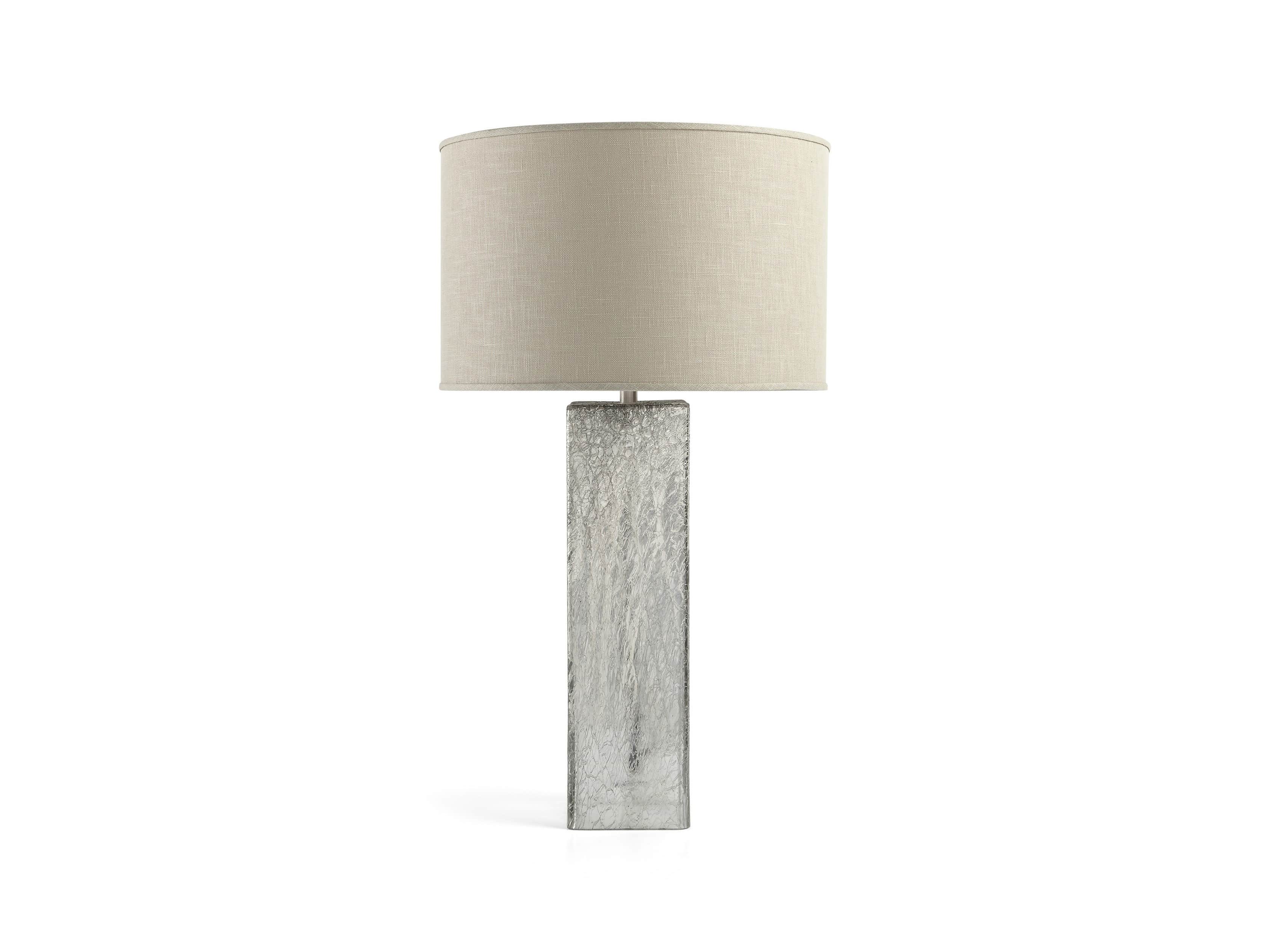 Adrano Table Lamp in Silver With Natural Shade, slide 4 of 4