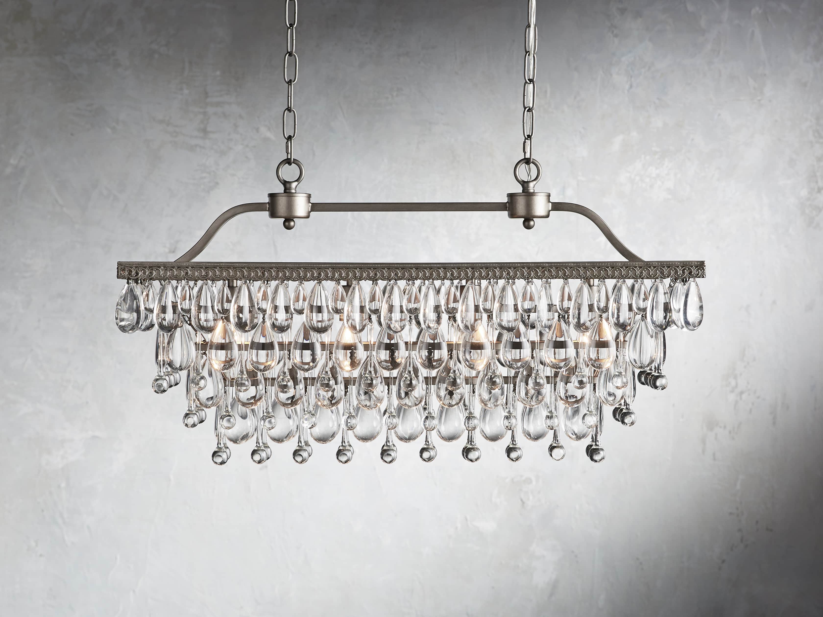 Anabella Rectangle Chandelier in Nickel