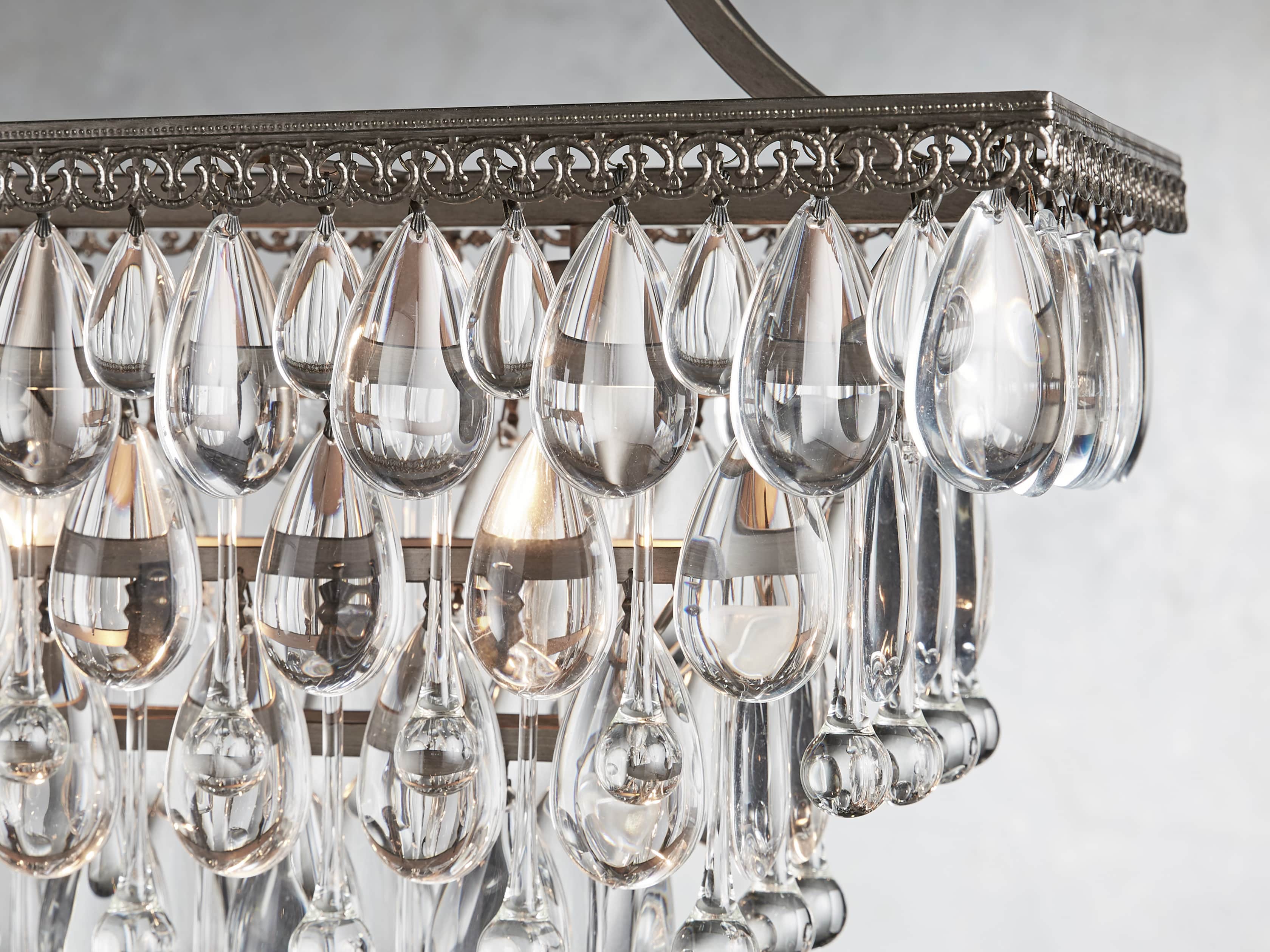 Anabella Rectangle Chandelier in Nickel