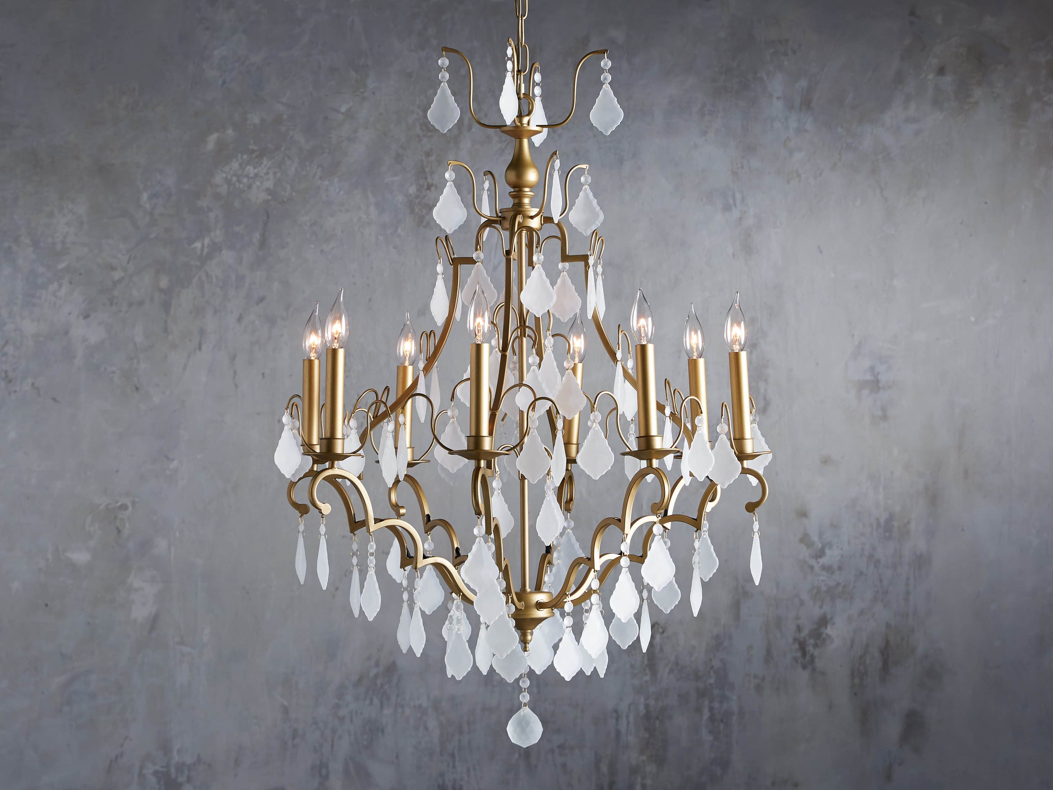 Versailles 28" Chandelier in Antique Brass