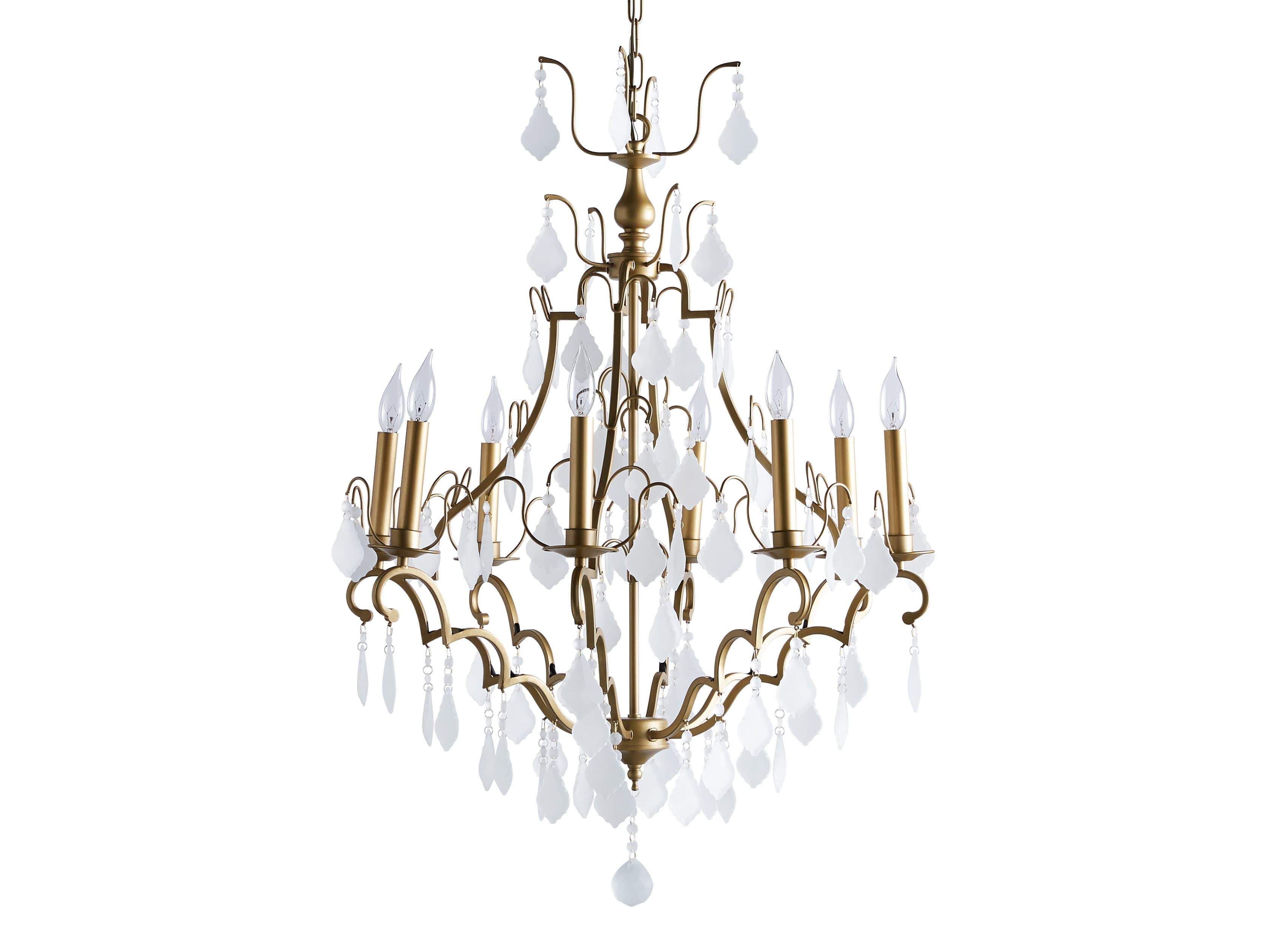 Versailles 28" Chandelier in Antique Brass
