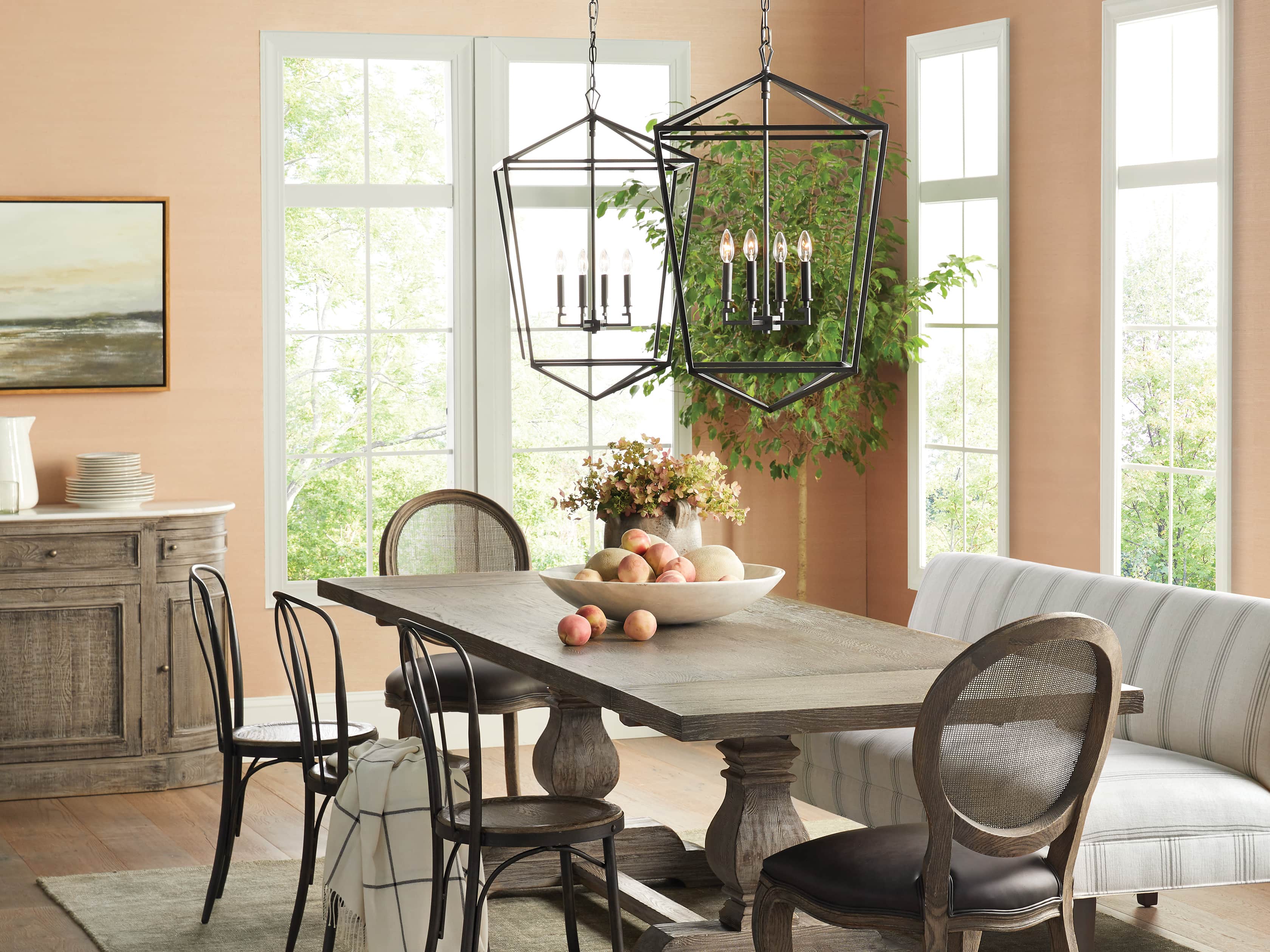 Hemisphere Large Antique Bronze Garnet Chandelier, slide 4 of 7