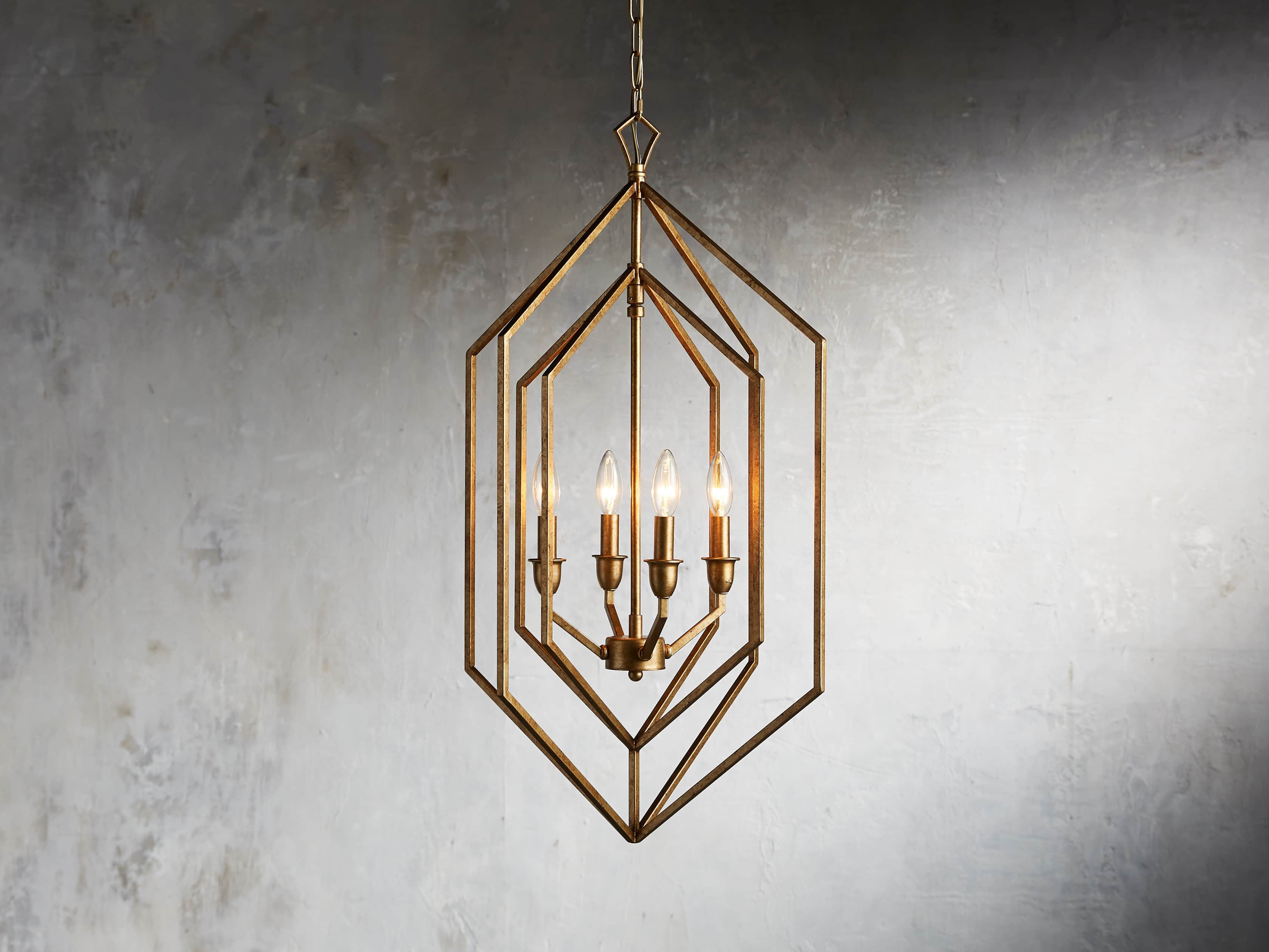 Hemisphere Prism Chandelier in Antiqued Brass