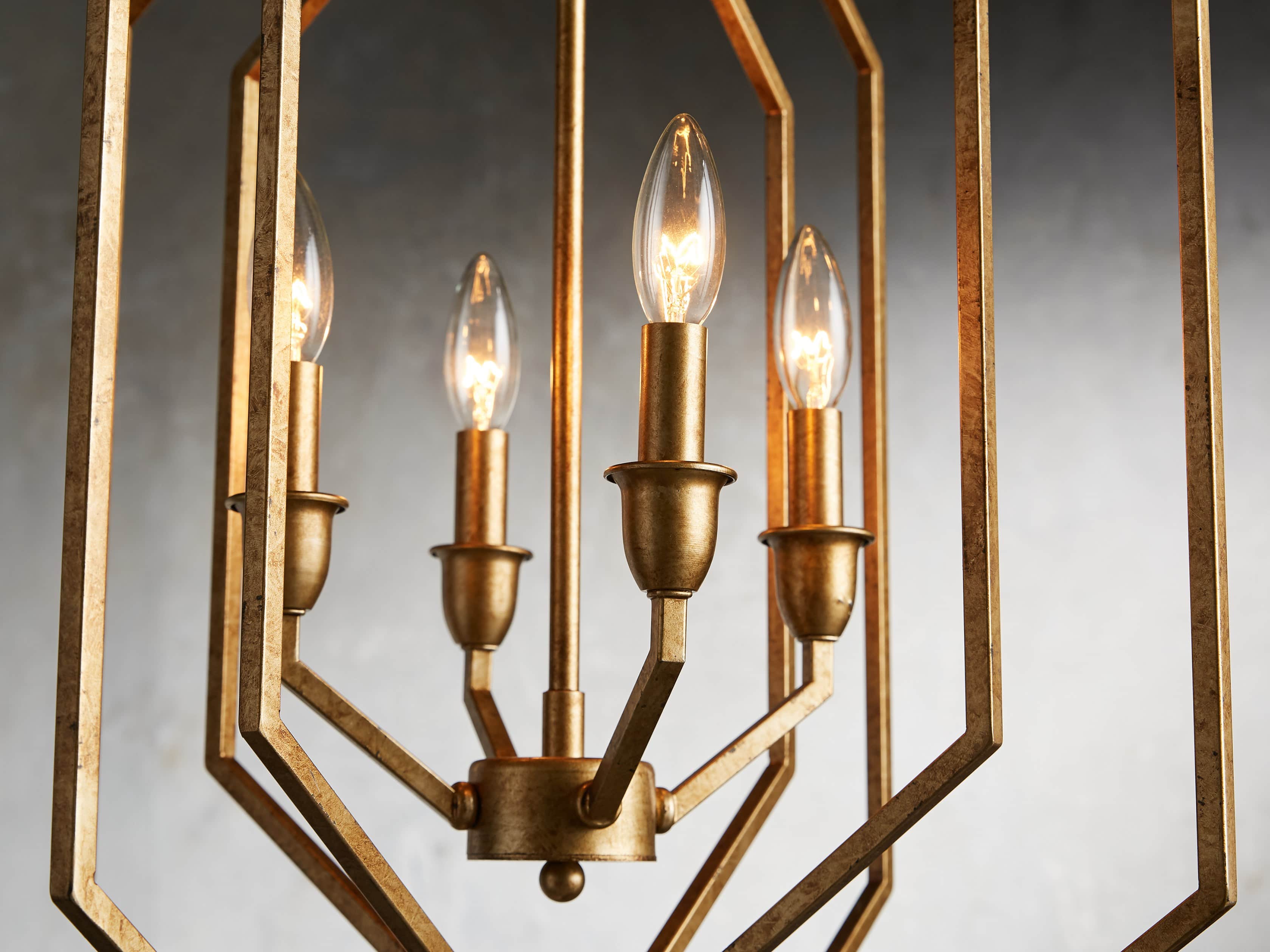 Hemisphere Prism Chandelier in Antiqued Brass