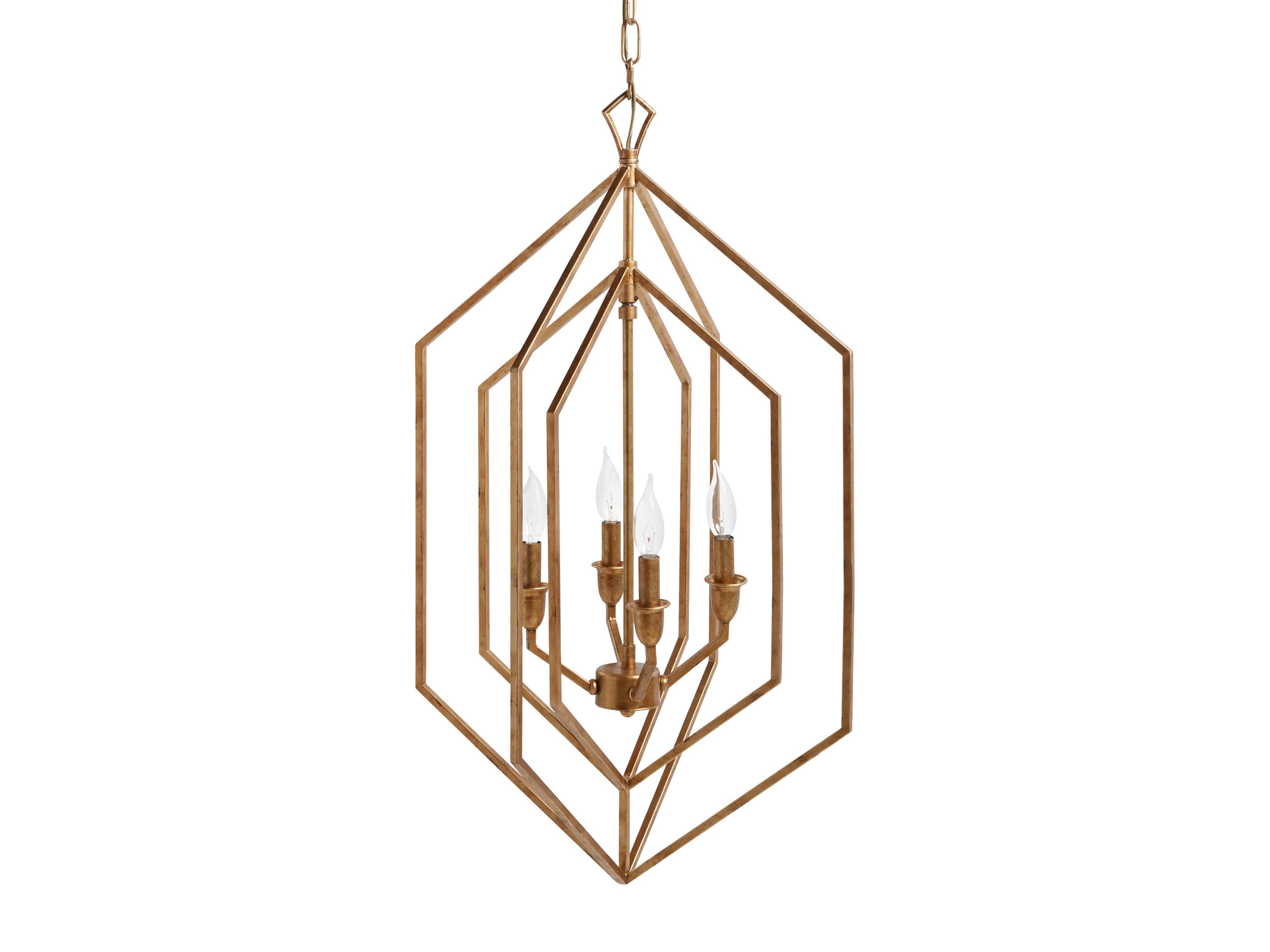 Hemisphere Prism Chandelier in Antiqued Brass