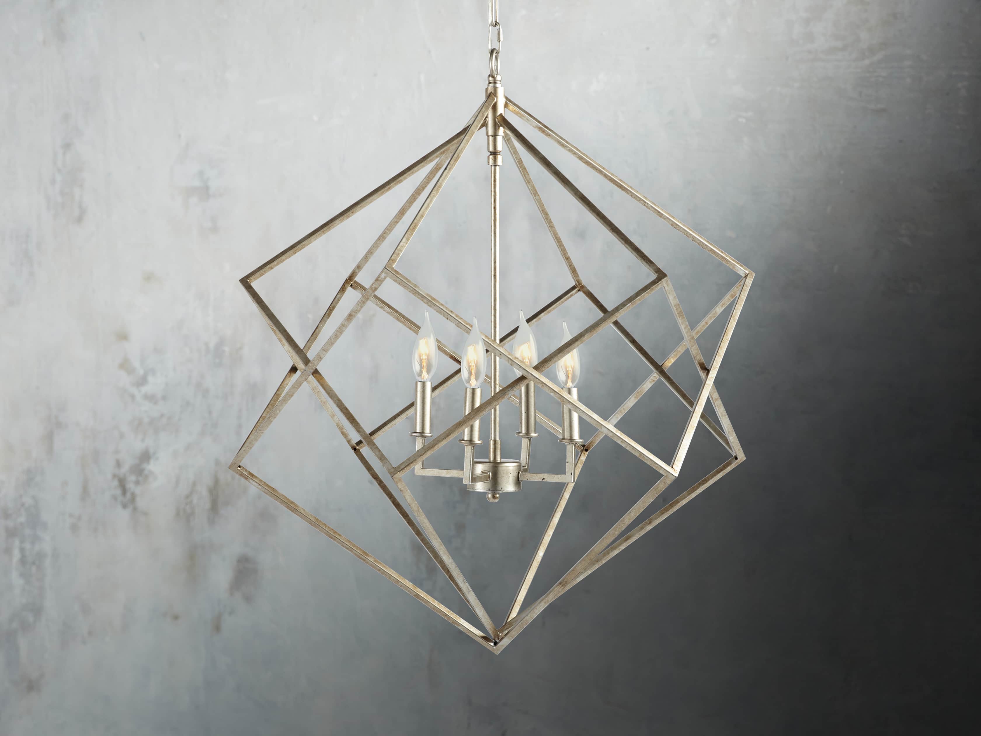 Hemisphere Geode Chandelier in Silver