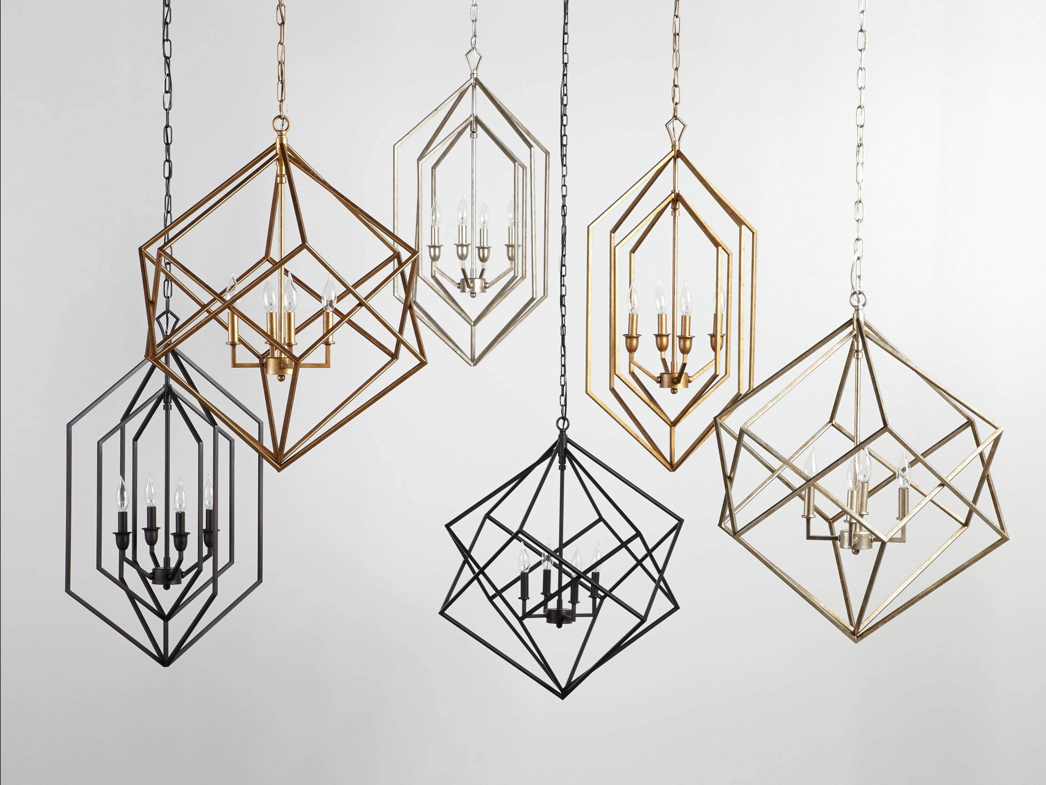Hemisphere Geode Chandelier in Silver