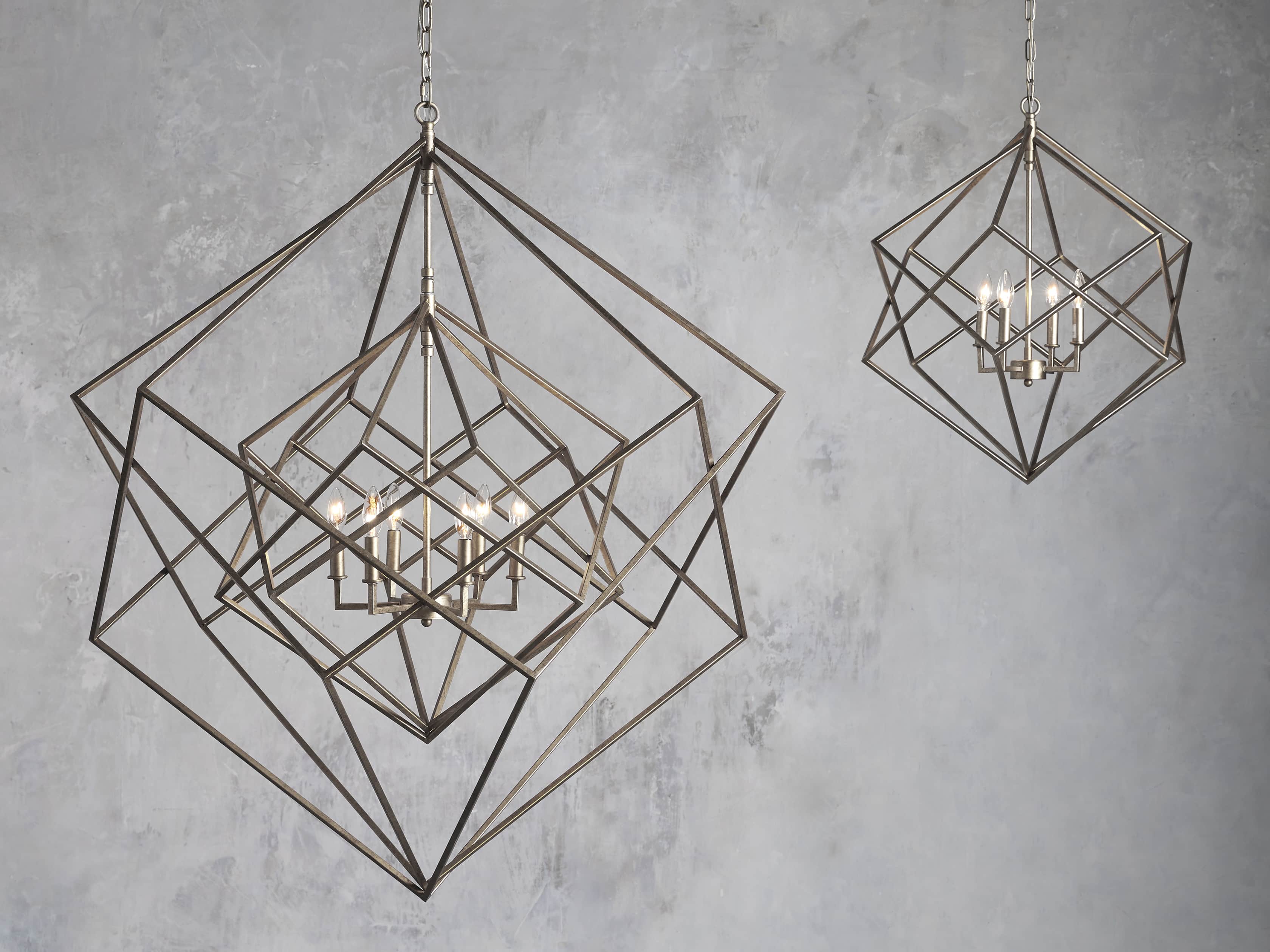 GEODE 30" CHANDELIER IN SILVER, slide 2 of 5